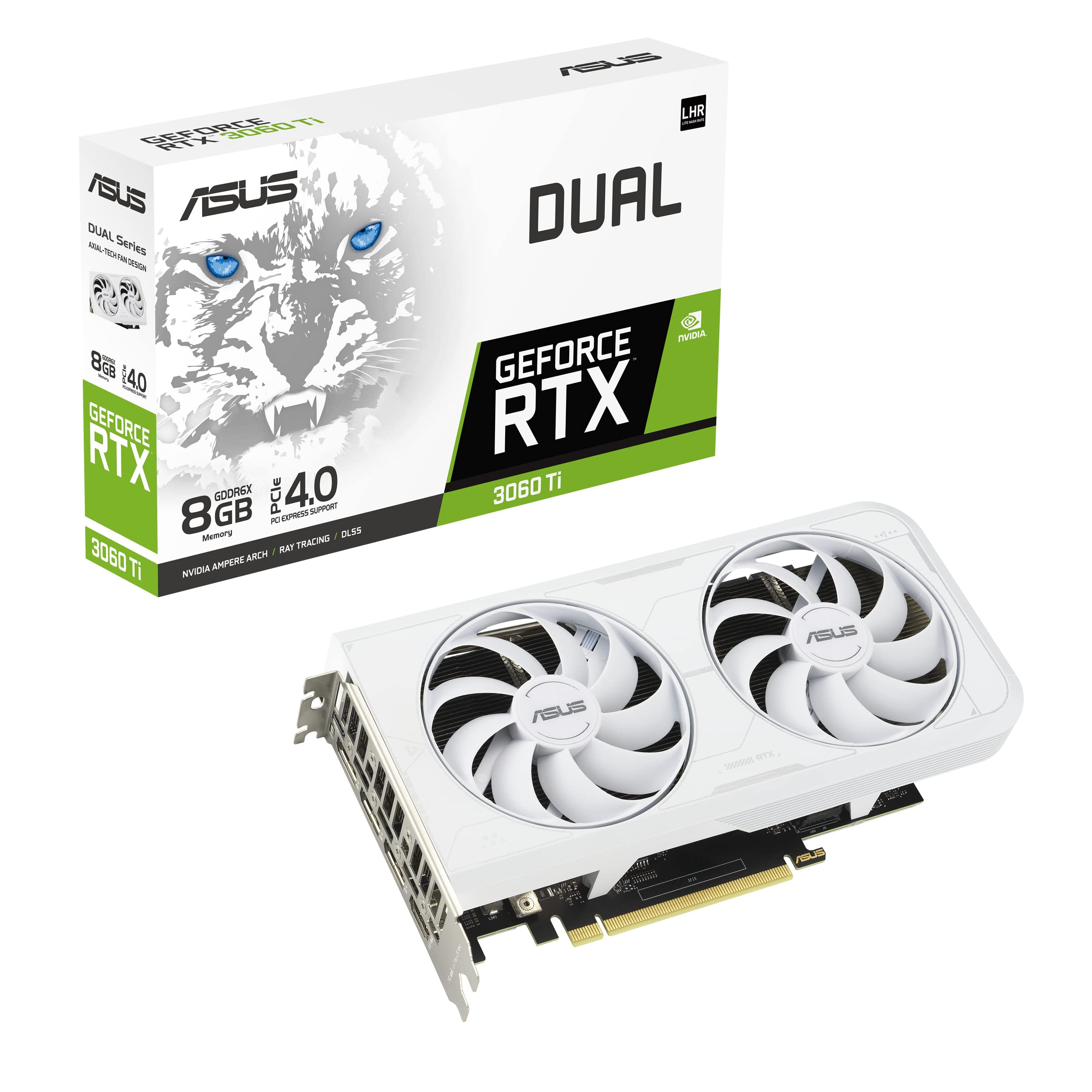 ASUS VCX DUALRTX3060TI8GD6XWH GeForce RTX 3060 Ti White 8GB GDDR6X 256Bit