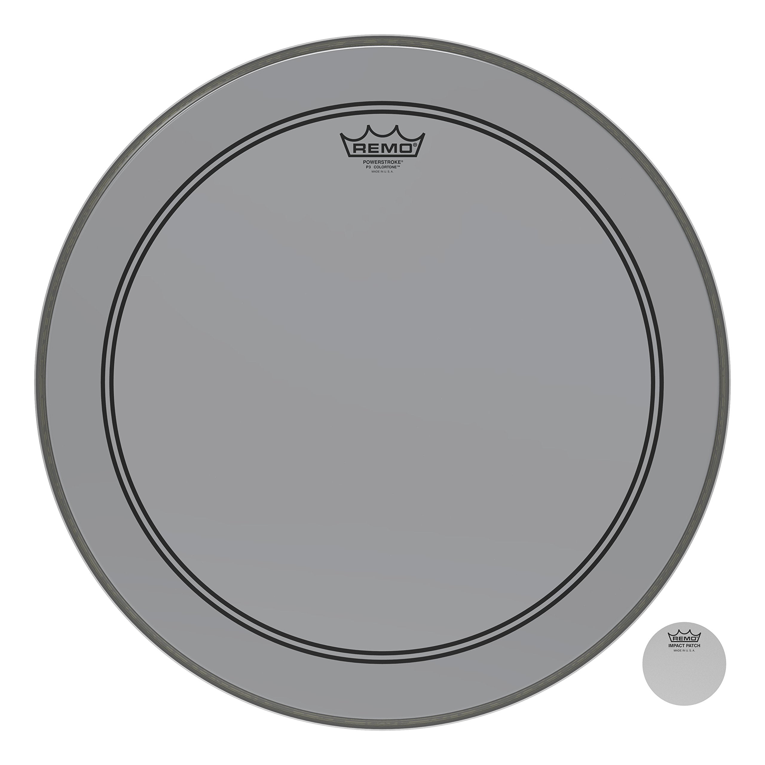 Remo Powerstroke P3 Colortone Smoke Bass Drumhead, 20'