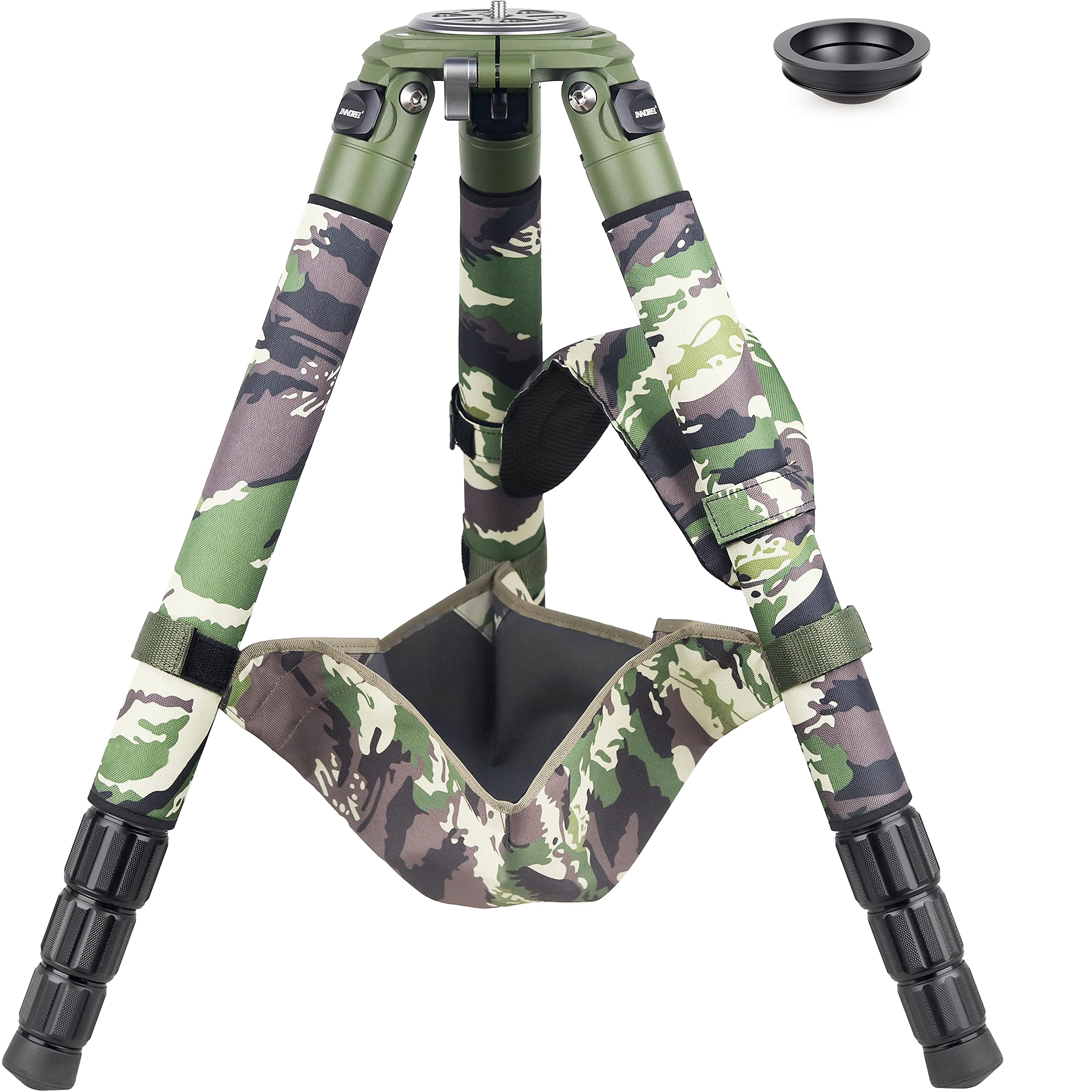 Carbon Fiber Bowl Tripod Innorel Rt90Cg Heavy Duty Bowl Tripod With 75Mm Bowl 40Mm Leg Tube Ultra Stable Professional Camera Tripod Max Load 88Lb/40Kg Green Camouflage Sleeve