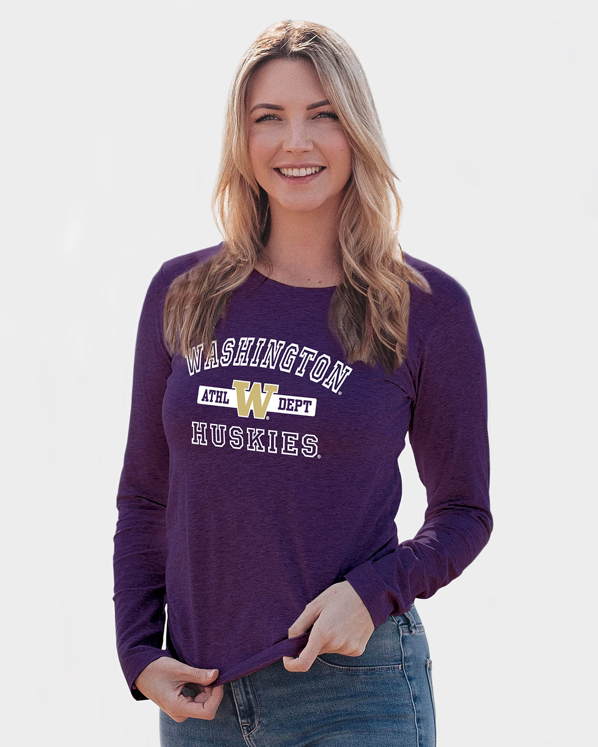 Washington Huskies Womens Long Sleeve T Shirt Athletic Team Color, Xx Large