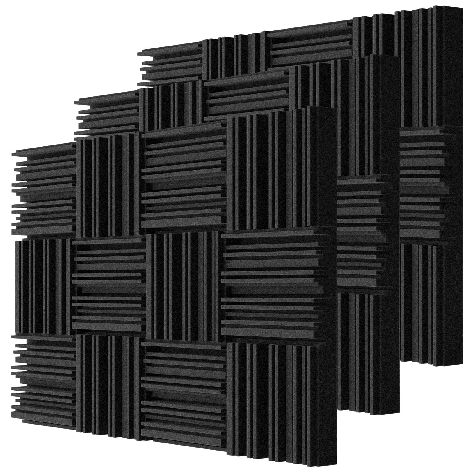Troystudio Thick Acoustic Foam Panels, 12 X 12 X 2 Inch 36 Pcs Broadband Sound Absorbing Foam, Dense Soundproof Padding Tile, Re
