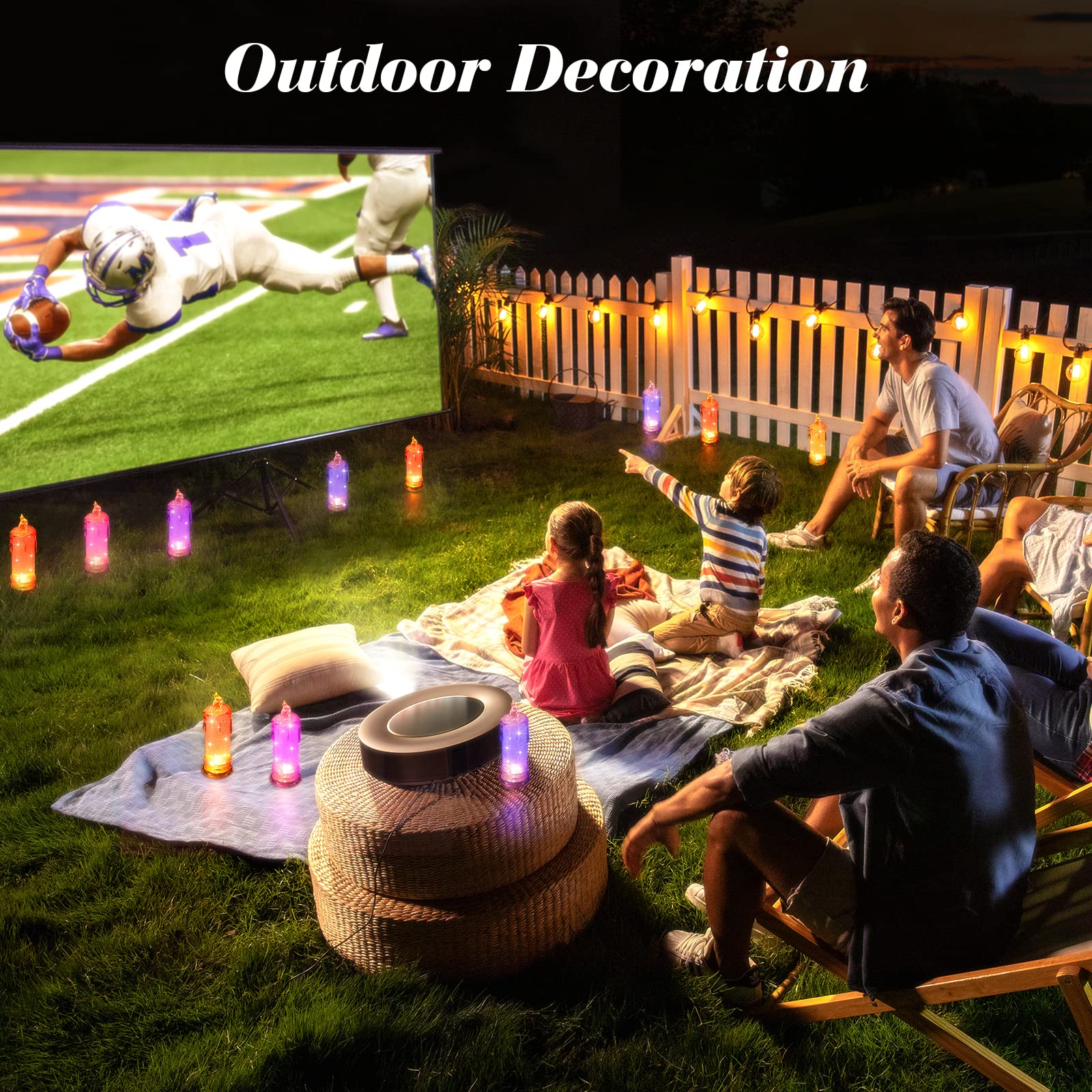 Haidoliang 2Pcs Green Led Flameless Candles (D:2.5'' X H:7''),Led Pillar Candles, Battery Included, Velas Artificiales Para Deco