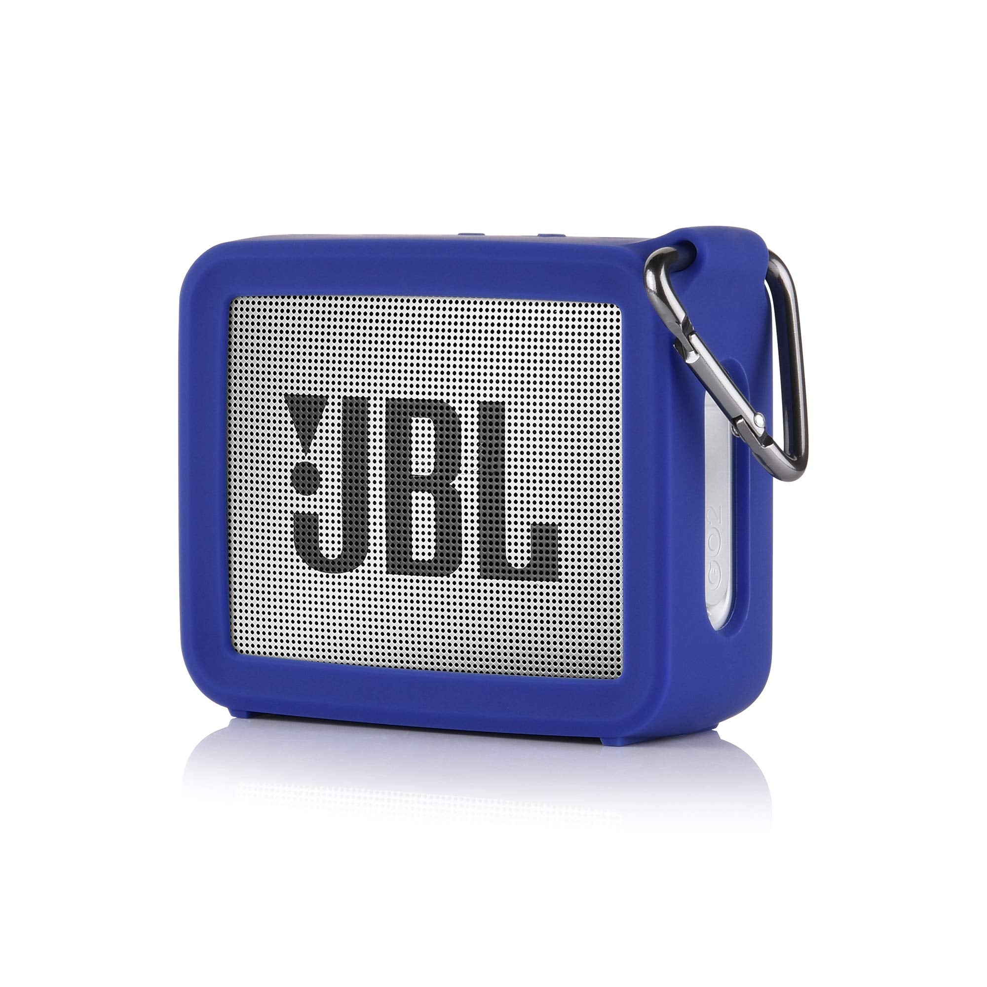 TXEsign Travel Protective Silicone Stand Up Carrying Case Compatible with JBL GO 2 Portable Waterproof Speaker (Blue)