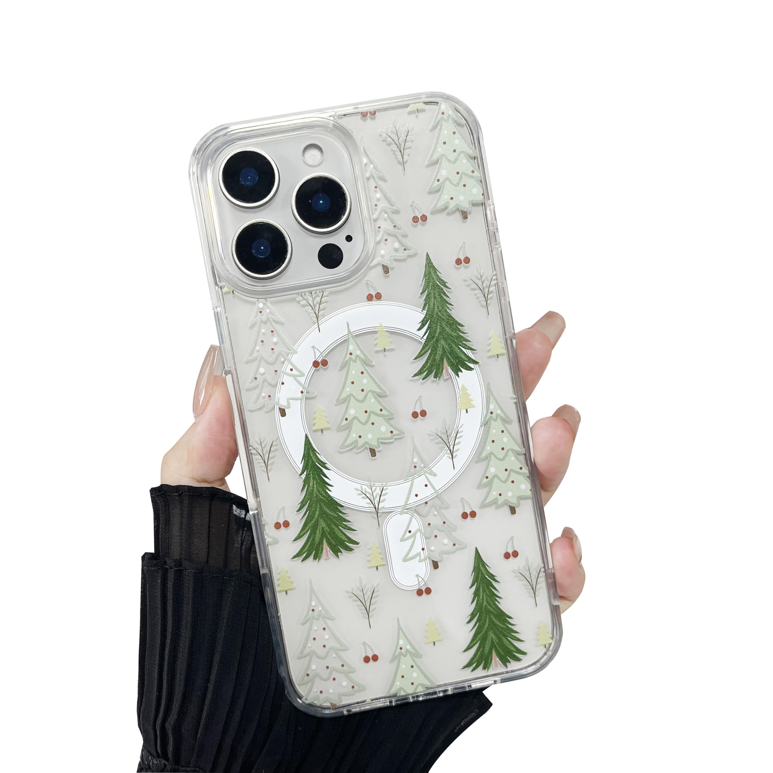 ZTOFERA for iPhone 15 Pro Max Christmas Phone Case Compatible with Magsafe, Vintage Christmas Pattern Design Cute for Xmax, Anti