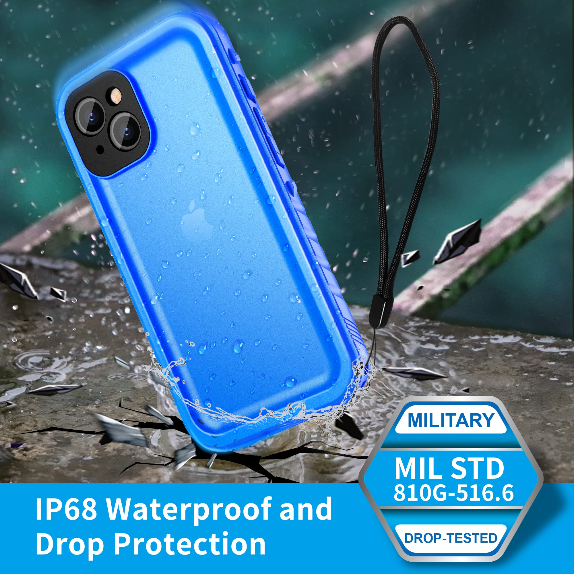 Sportlink Compatible With Iphone 13 Waterproof Case   Full Body Shockproof Dustproof Phone Screen Protector Rugged Waterproof Ca