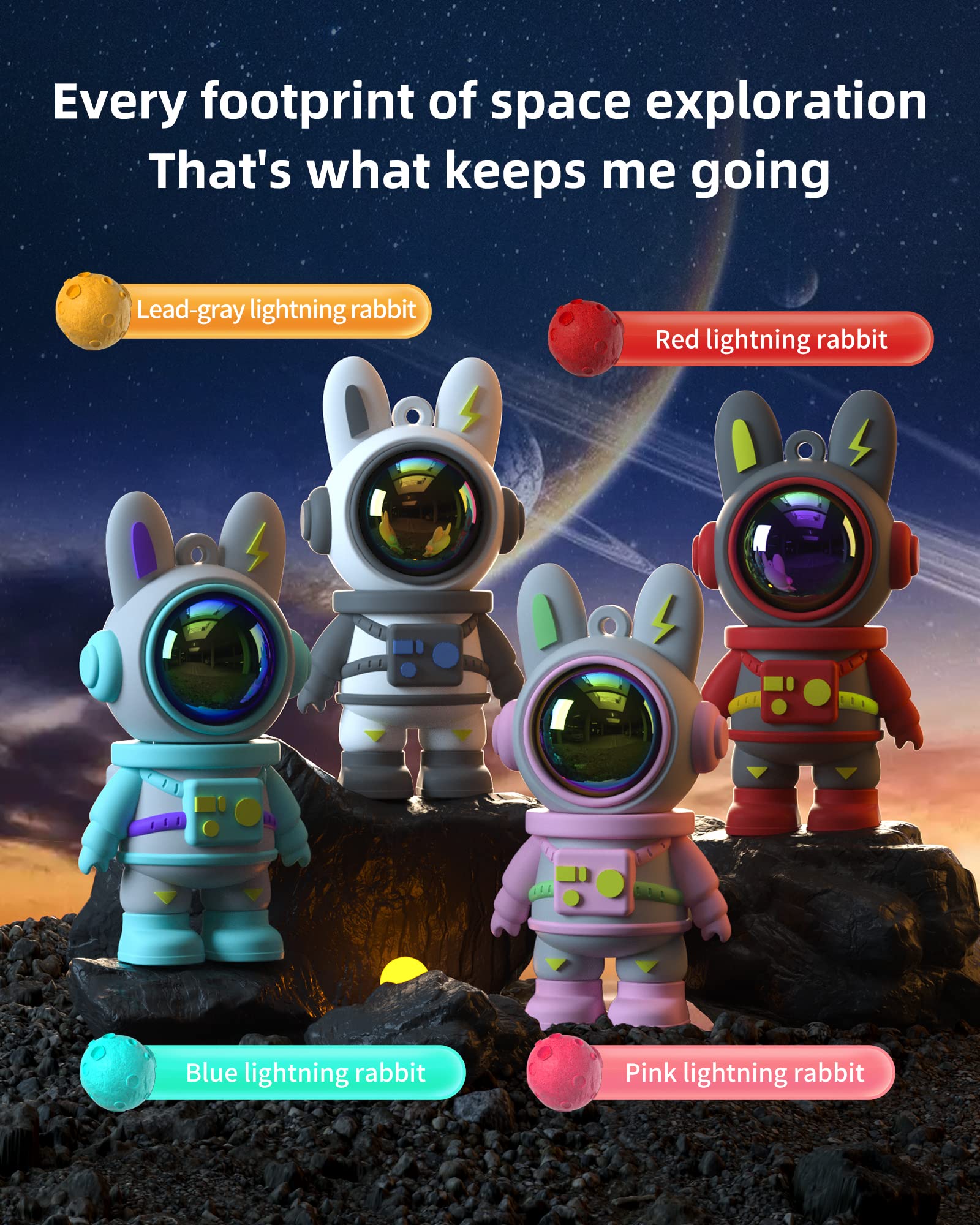 Cute Space Rabbit Usb Flash Drive, Thumb Drive Waterproof Usb 2.0 Memory Stick Small Size Usb Drive Gift (128G, Red)