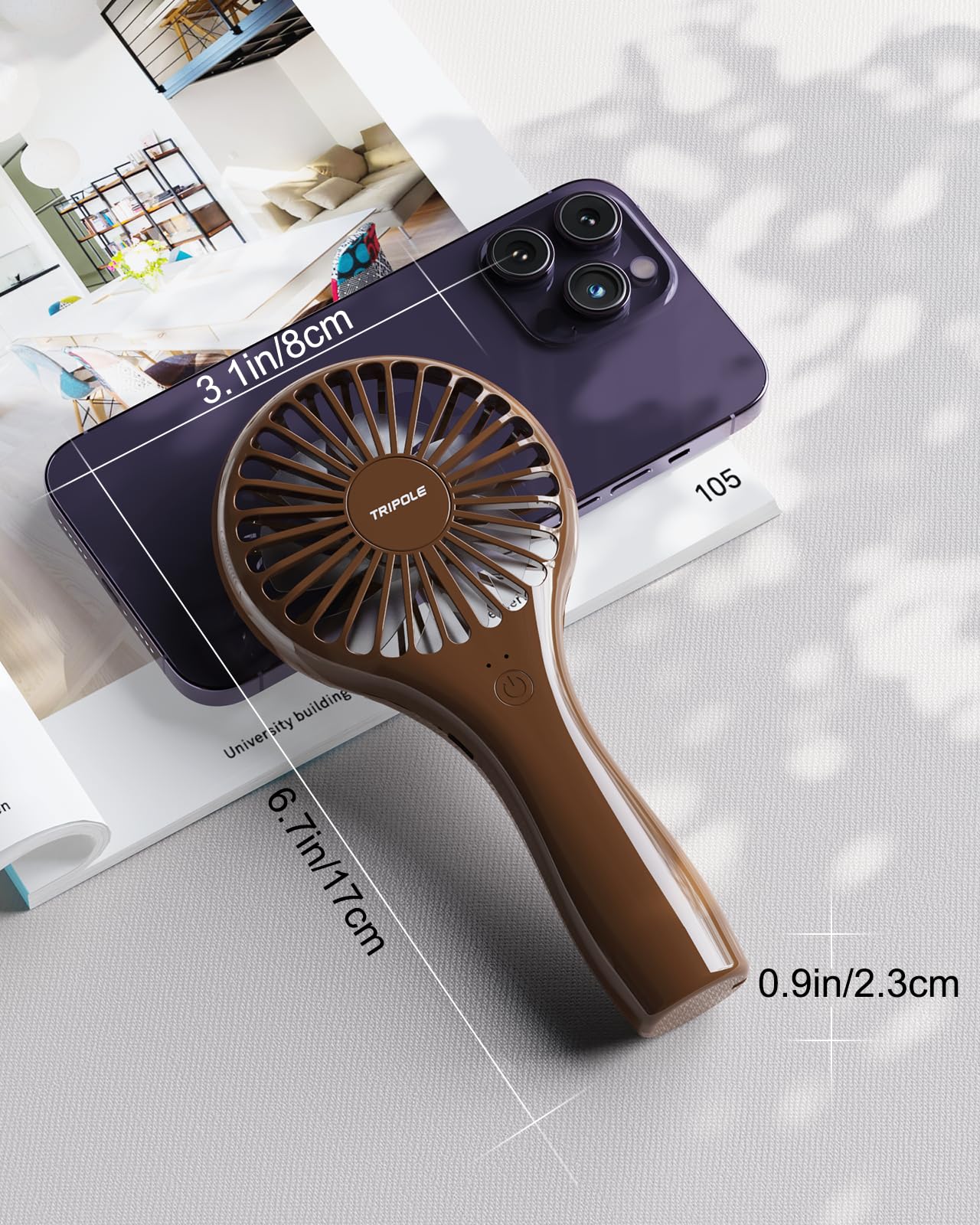 Tripole Mini Handheld Fan Personal Portable Fan Battery Operated Rechargeable Fan Speed Adjustable Small Eyelash Fan For Stylish