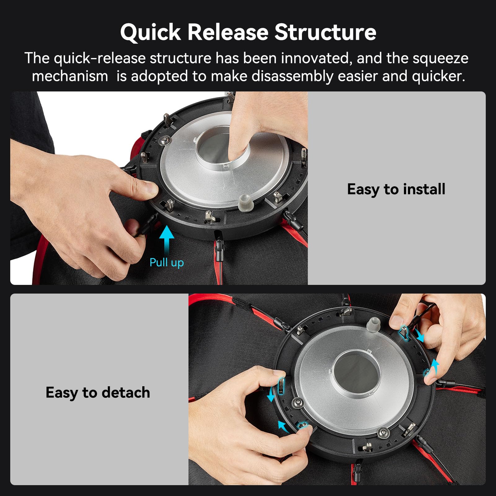 Smallrig Ra-D60 Parabolic Softbox, 23.6 Quick Release Softbox With Carrying Bag, Compatible With Smallrig Rc60 /Rc100 Series Cob