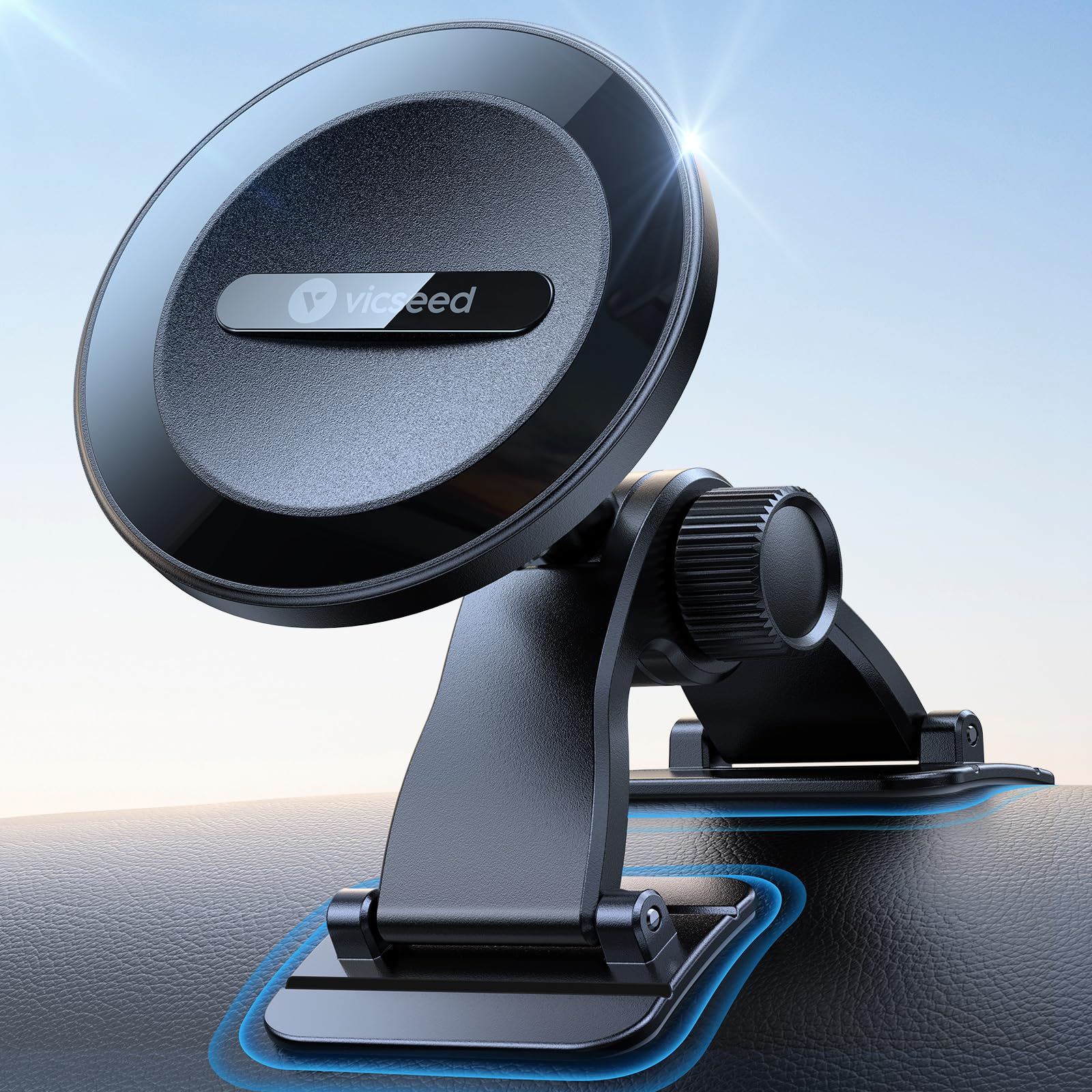 Vicseed 2025 Upgrade For Magsafe Car Mount [Strongest Dashboard Adhesive & 25N Magnetic] Cell Phone Holders For Your Car, 360 Ad