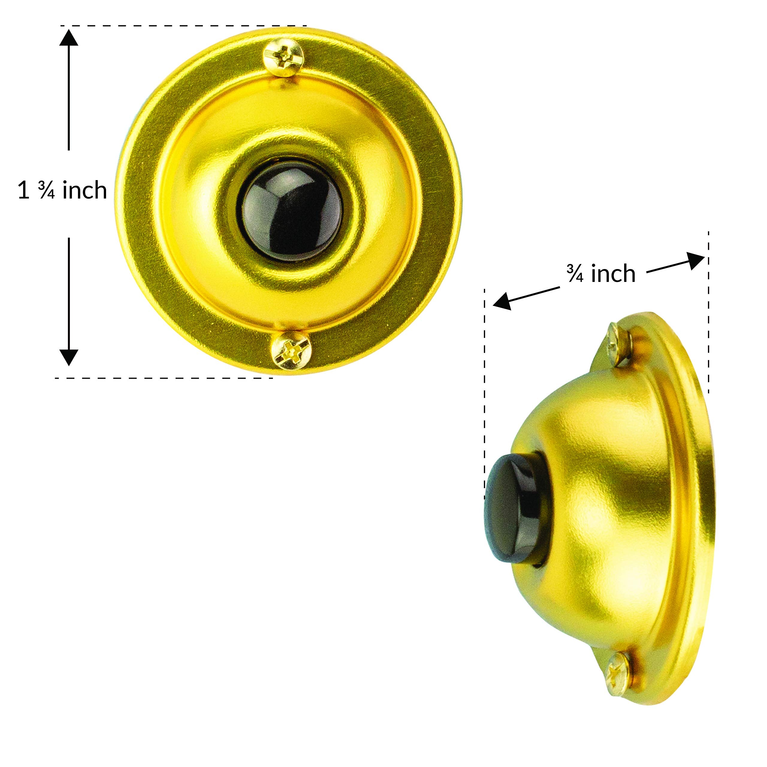 Newhouse Hardware Br4Bl Unlighted Doorbell Black Button, 1 Pack, Brass Color