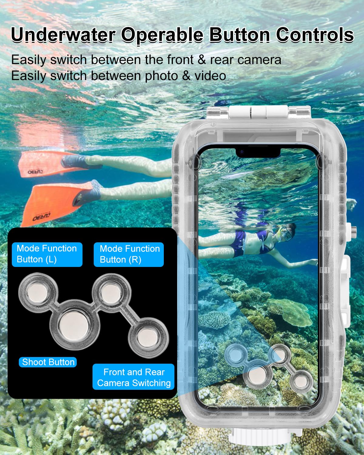 Puluz 40M/130Ft Waterproof Diving Case For Iphone 15 Pro Max/15 Plus /14 Plus / 14 Pro Max / 13 Pro Max /12 Pro Max/For Surfing