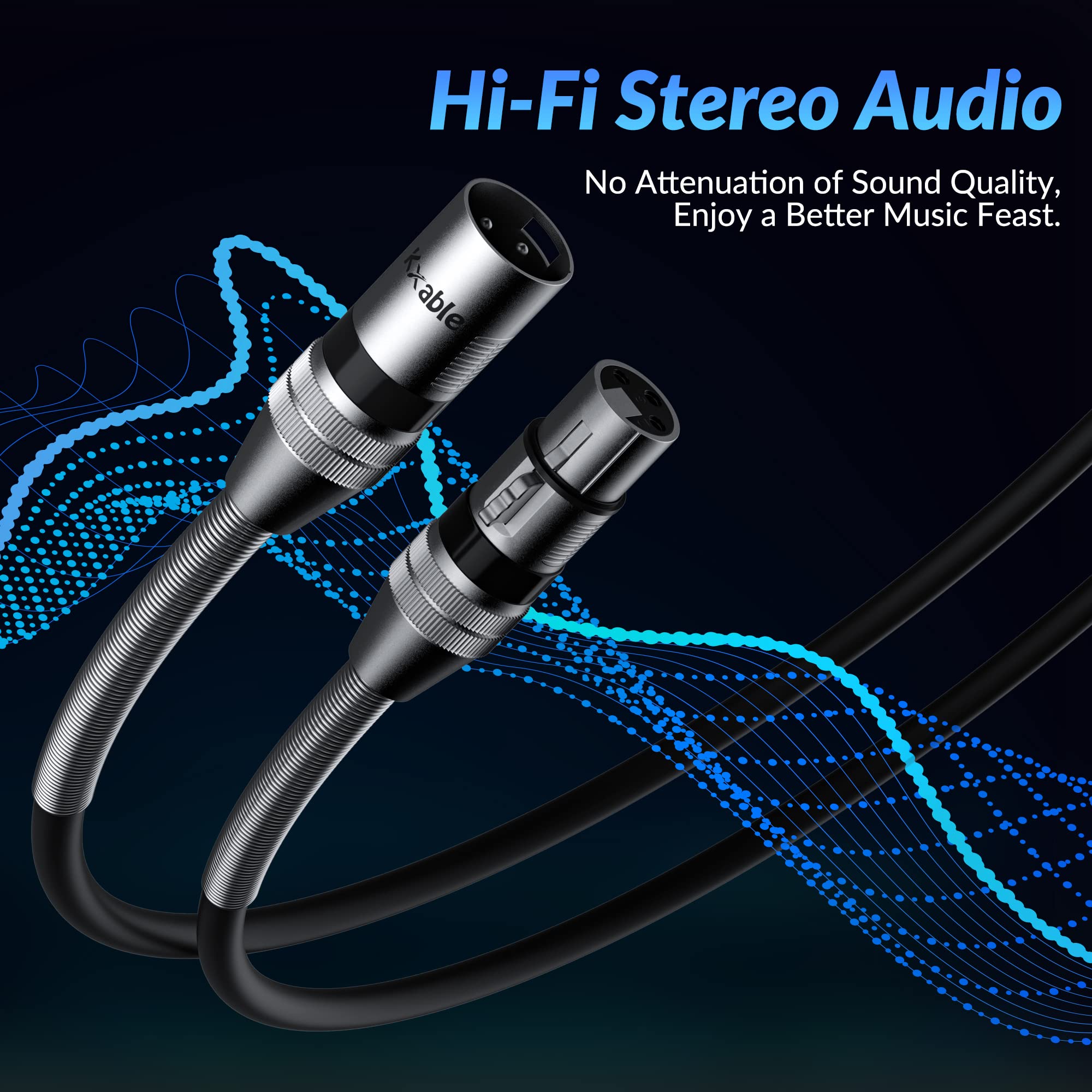 Xlr To Xlr Cable (8 Feet, 6 Pack) Multiple Premium Xlr Microphone Cables, Heavy Duty 22Awg Ofc Xlr Male To Female Cord, 3 Pin Sh