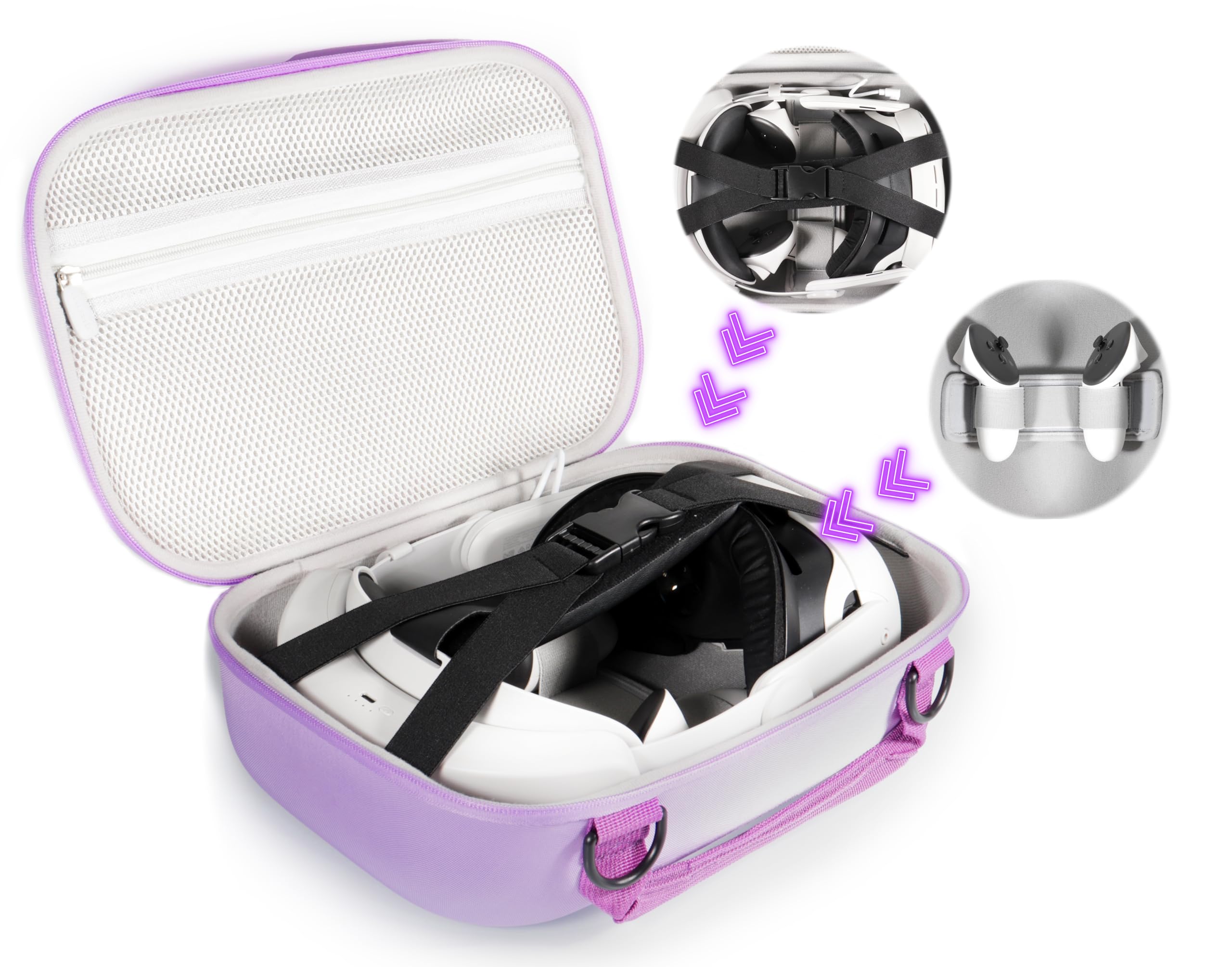 Casesack Case Compatible With Meta Quest 3/ 3S And Meta Quest 2, Organizing Travel Case For Vr Headset, Controller And Accessori