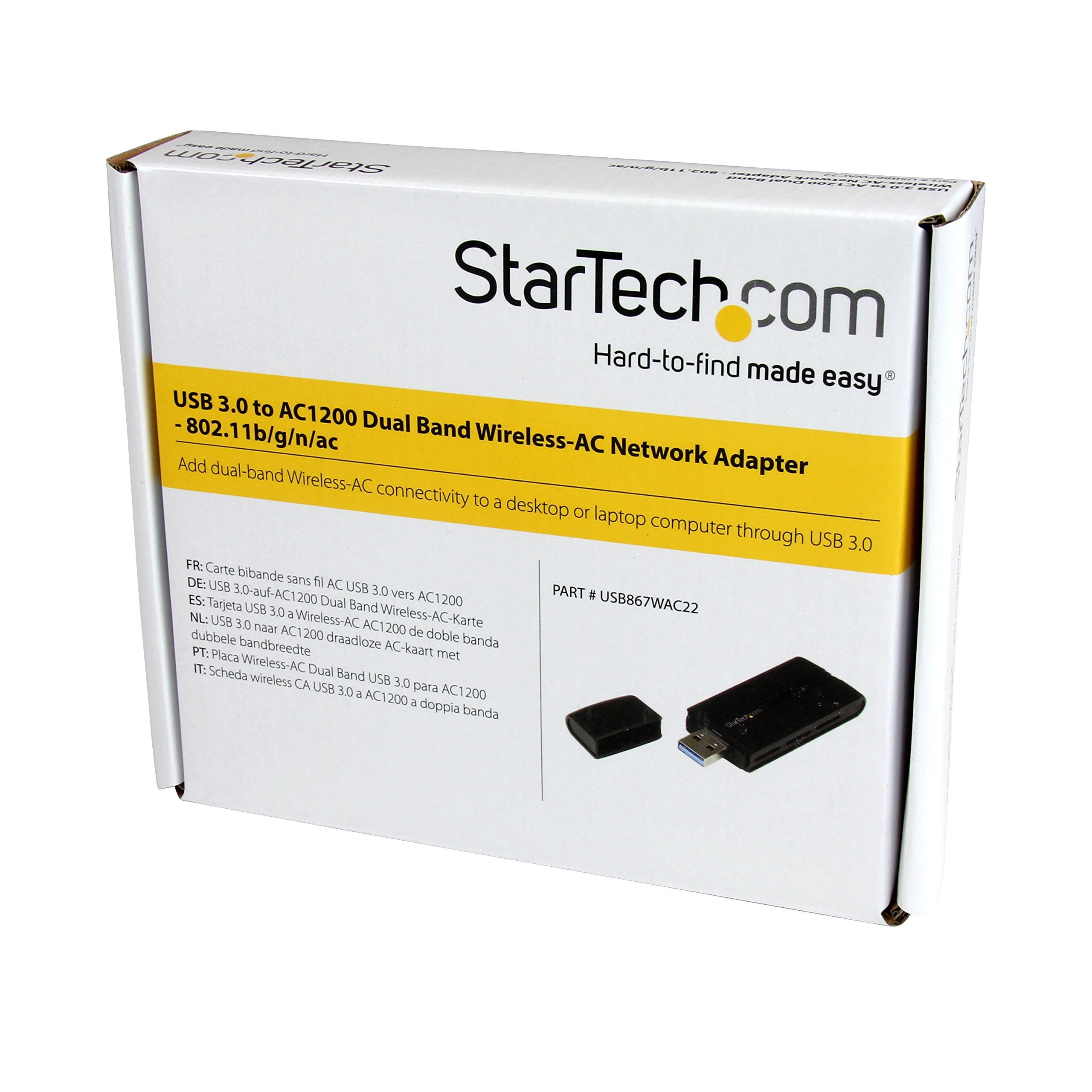Startech.Com Usb 3.0 Ac1200 Dual Band Wireless Ac Network Adapter   802.11Ac Wifi Adapter   2.4Ghz / 5Ghz Usb Wireless   Ac Netw