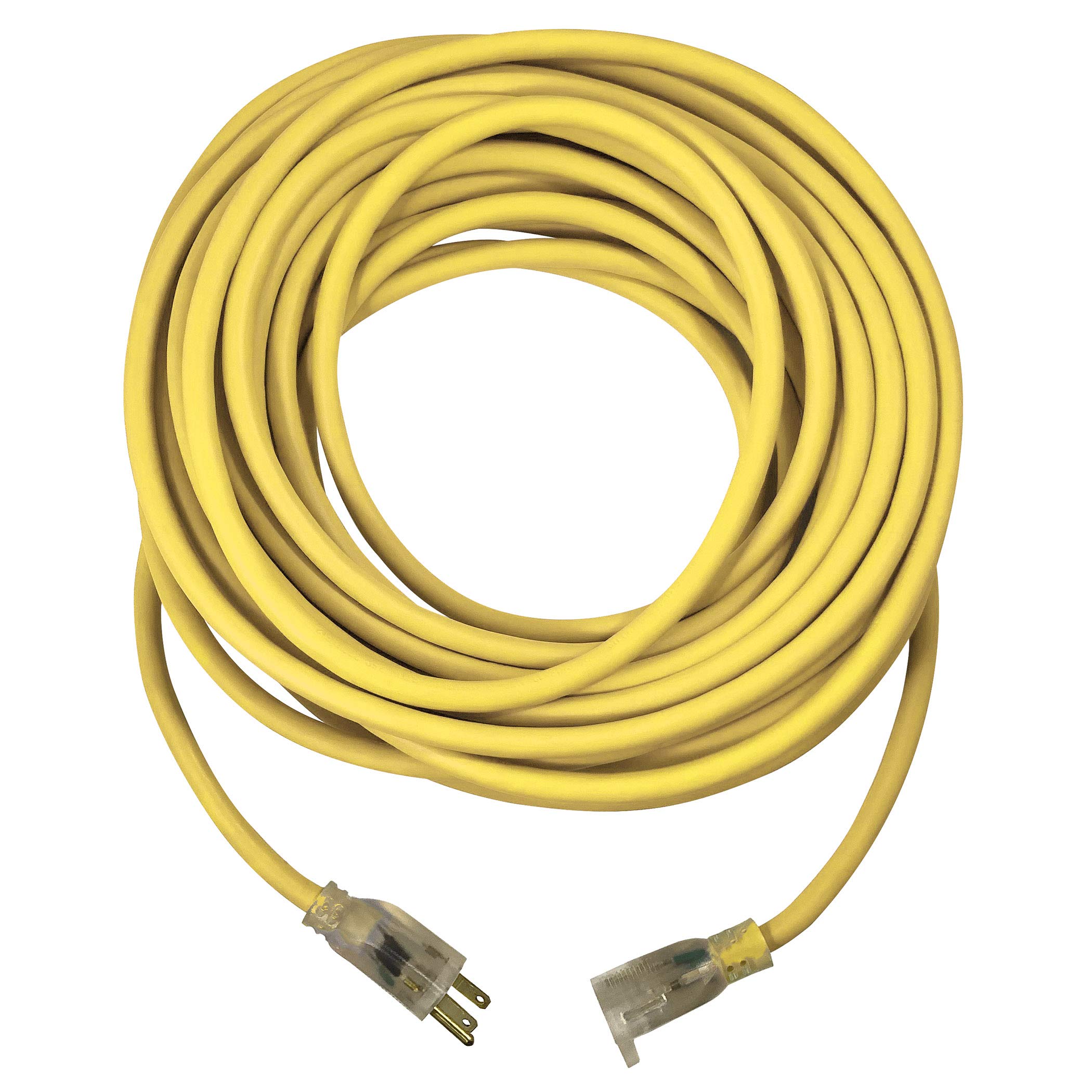 U.S. Wire 25 Ft. Power On Illuminated Plug Temp Flex 35 Cord, Yellow, 300V, Sjtw A 12/3
