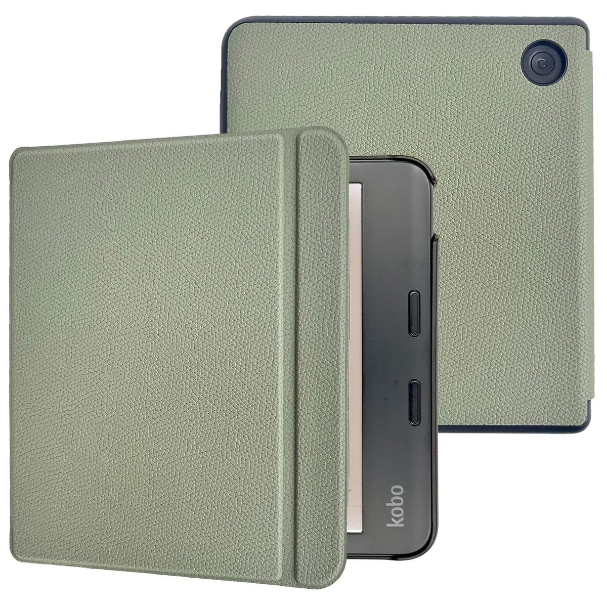 Caweet Case For Kobo Libra Colour (Model:N428, 2024 Release), Ultra Lightweight Pu Leather Shell Cover With Auto Wake/Sleep, Gre