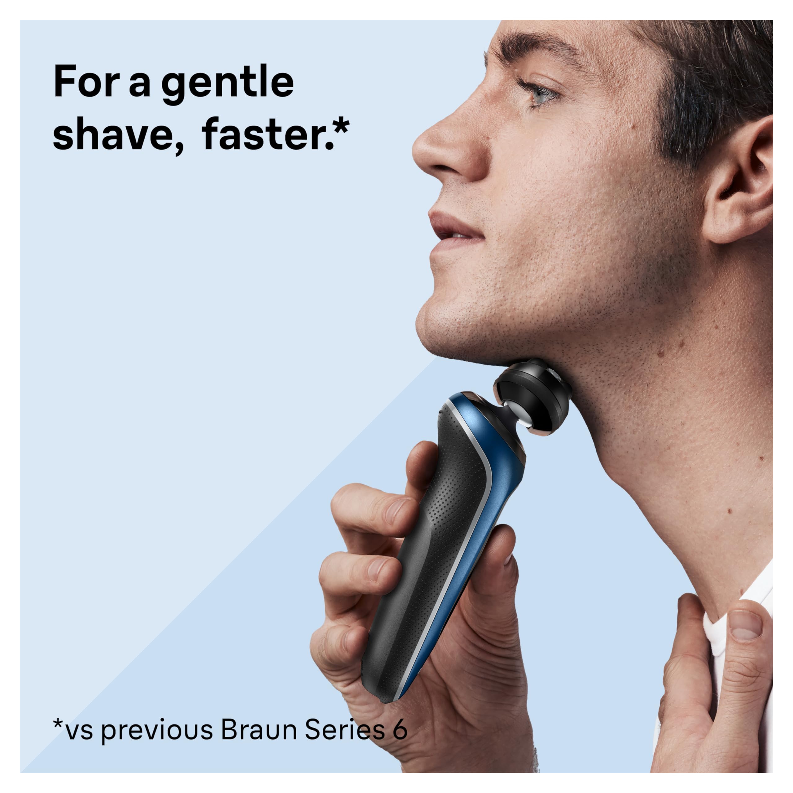 Braun Electric Shaver For Men, Series 6 6120S, Wet & Dry Shave, Turbo & Gentle Shaving Modes, With Precision Trimmer & Pouch, Bl