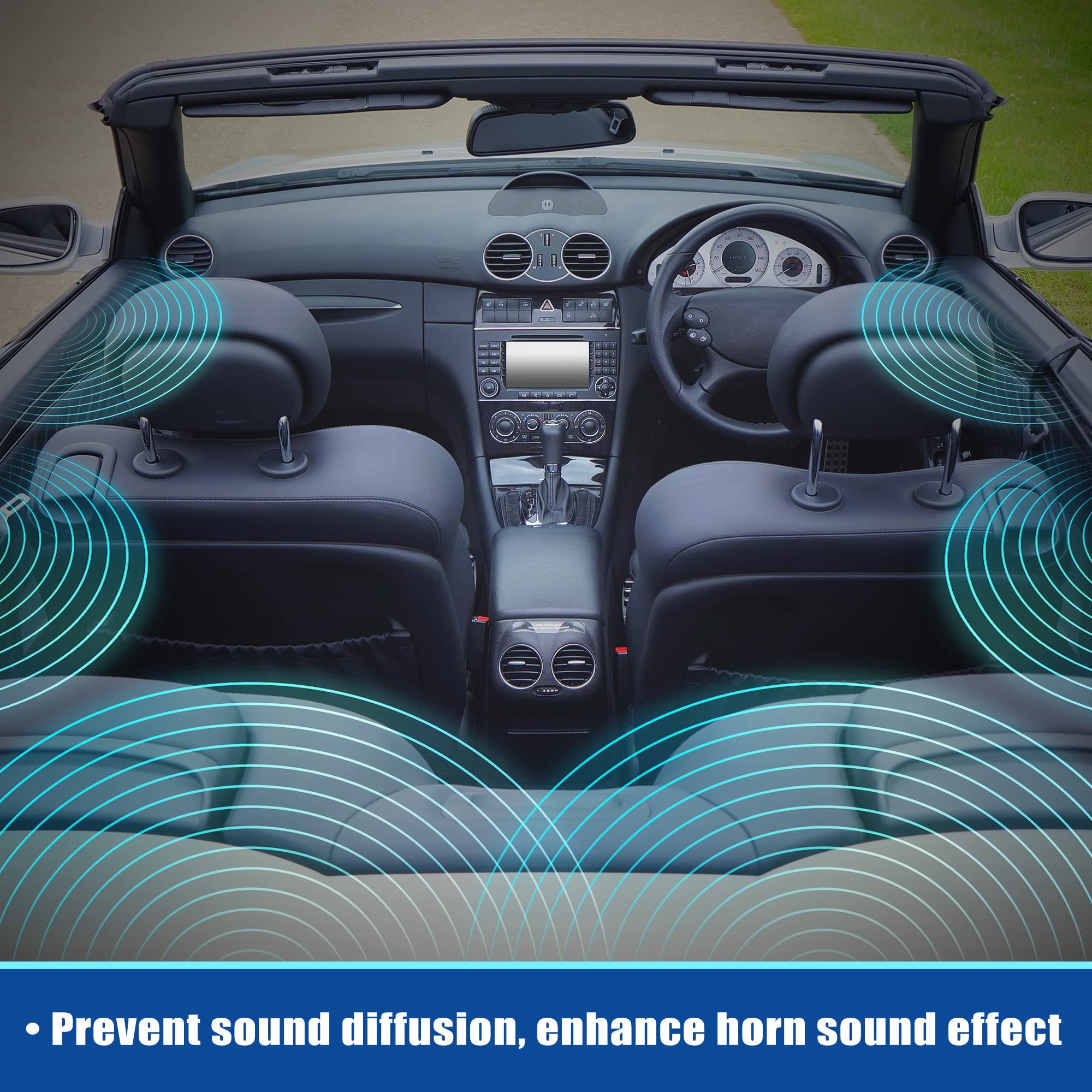 X Autohaux 4 Pcs Speaker Fast Rings 6'' 6.5'' 6.75 Inch Car Speaker Foam Baffles Enhancer System Sponge Car Horns Sponge Bass Bl