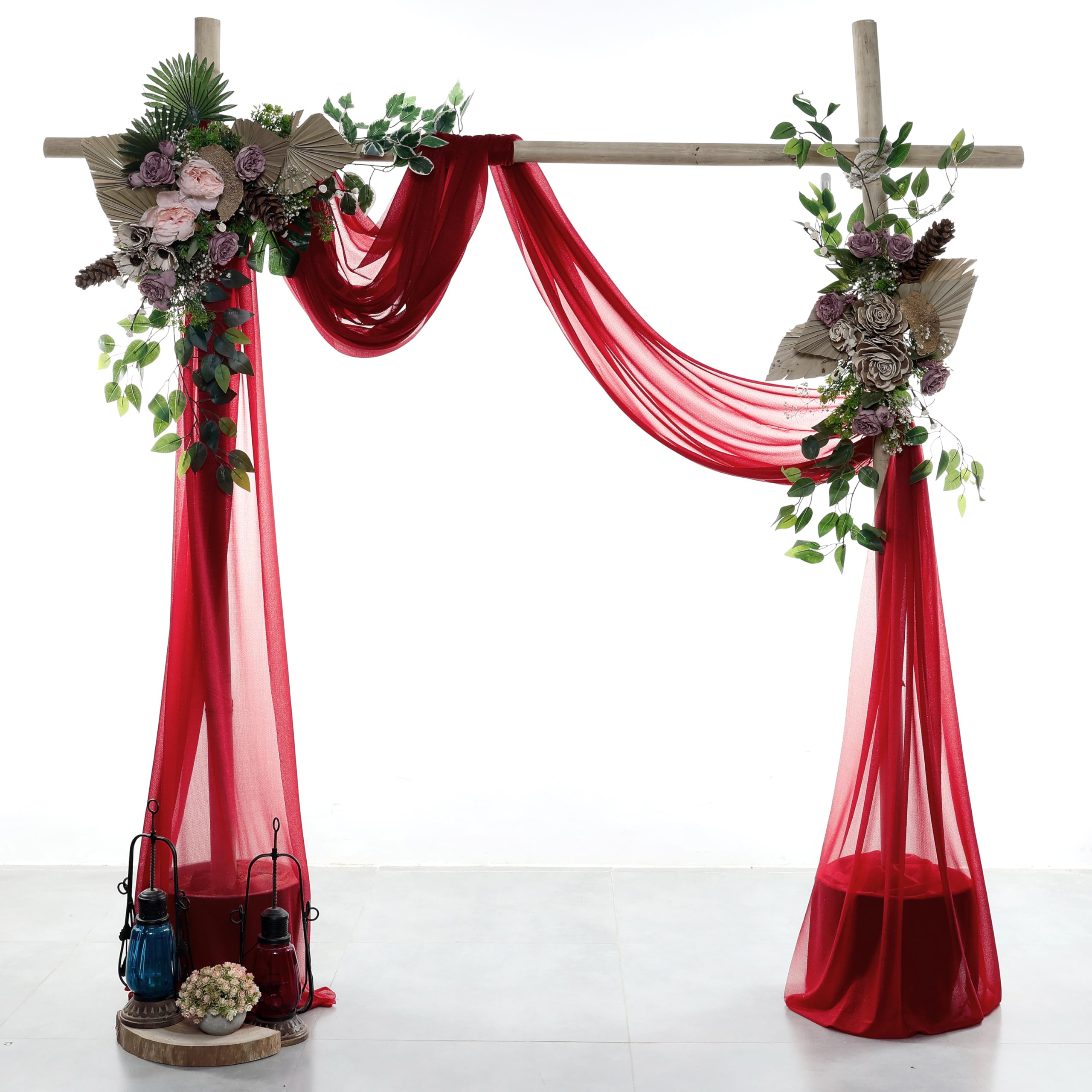 Vds Pack Of 1 Panel (30 Inch X 30 Feet) Wedding Arch Draping Fabric Sheer Chiffon Fabric Drapery For Wedding Ceremony Reception