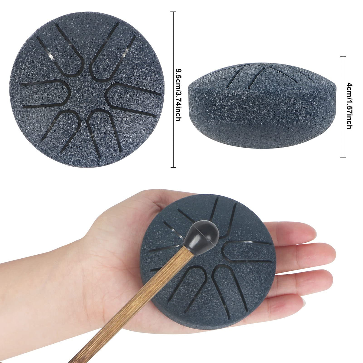 Pinacle Mallets Notes Letered Mini Steel Tongue Drum, Horse 3 Inch 6 Tones Tank Drum C Key Percussio ...