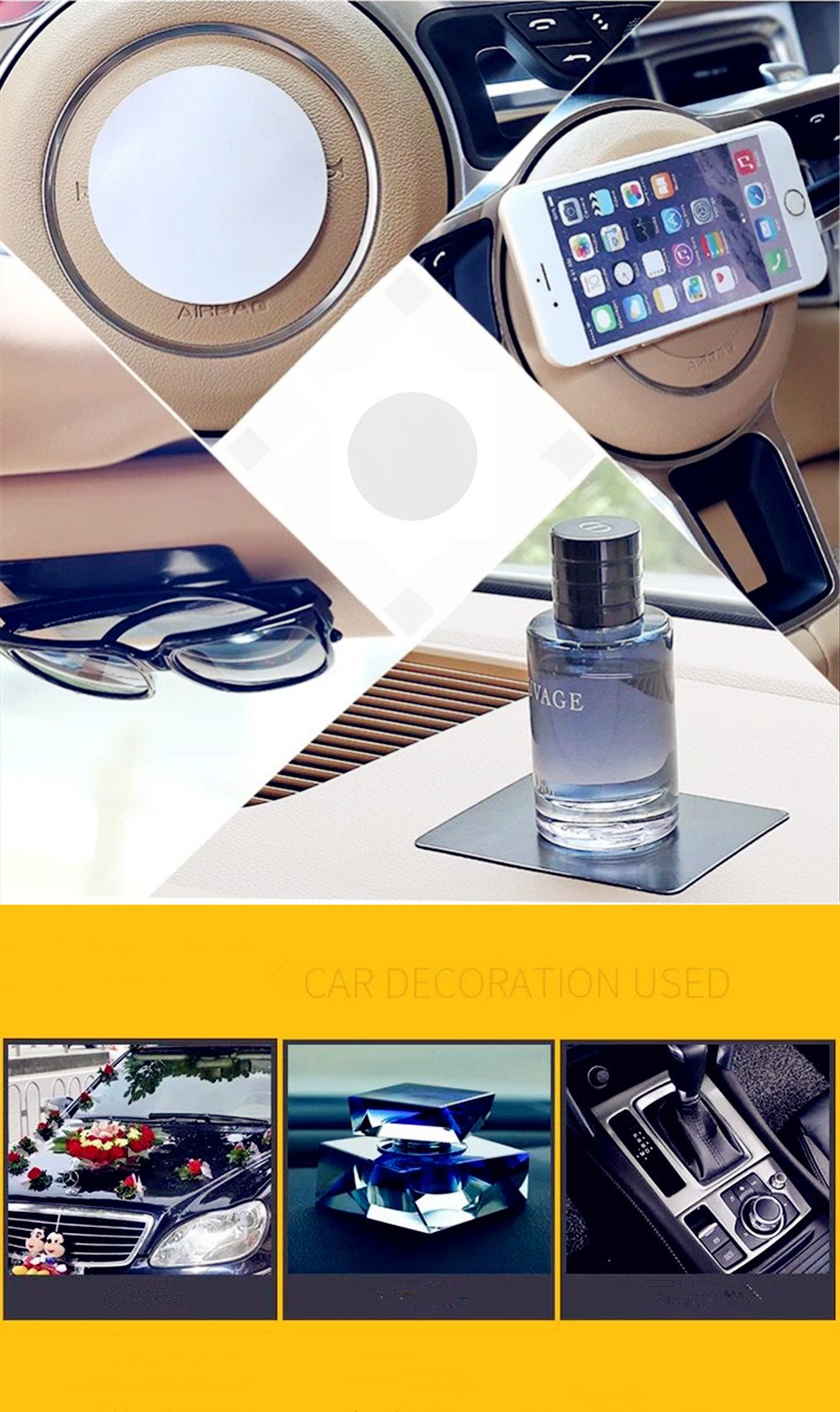 Oyeaa 4 Mounting Tabs 2.36 Inches Double Sided Clear Acrylic Adhesive Disk Round Tough Sticky Tape Perfect For Decorations, Dash