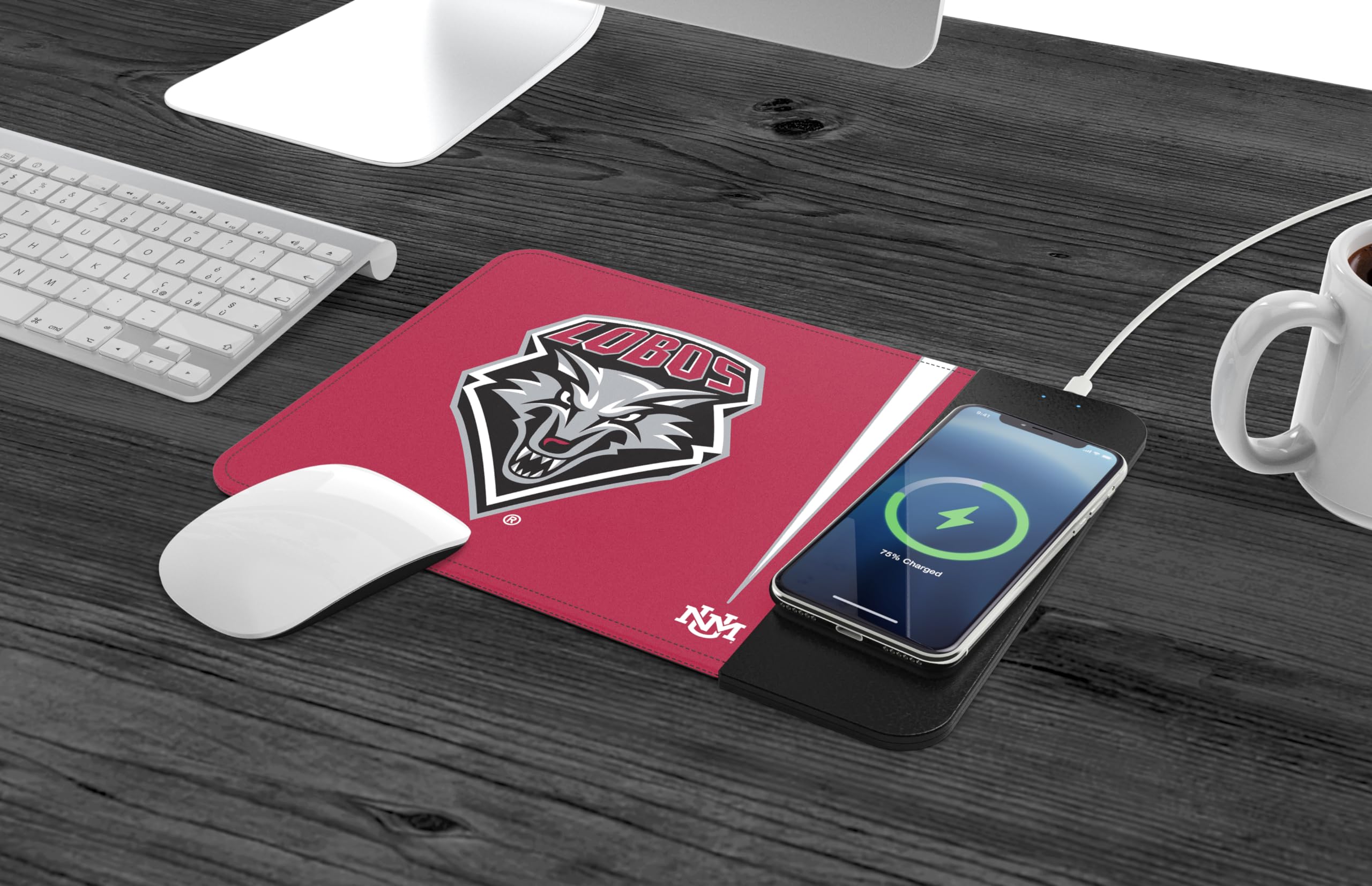 Soar Ncaa Wireless Charging Mouse Pad, New Mexico Lobos