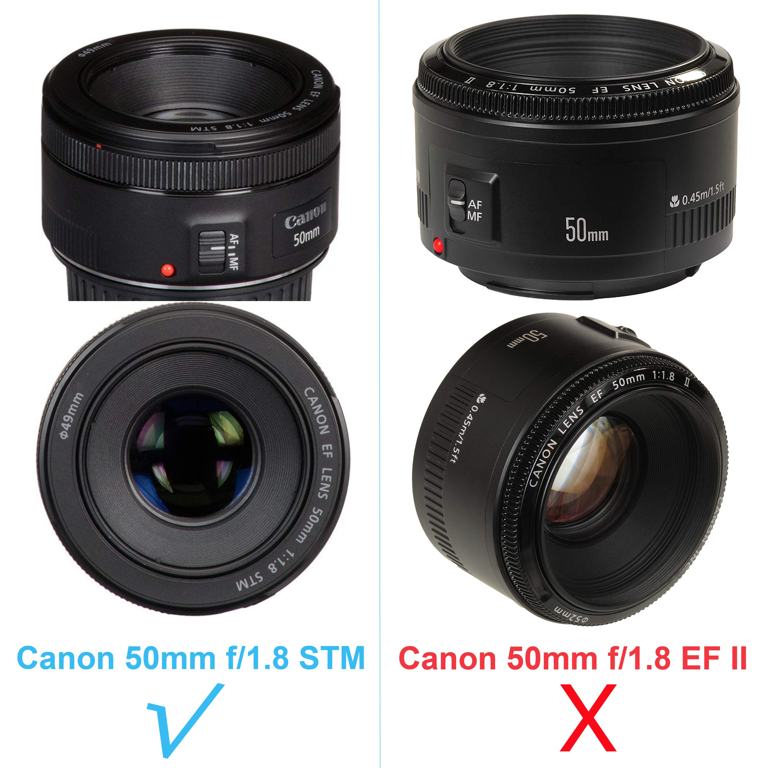 Fotasy Dedicated Bayonet Lens Hood For Canon Ef 50Mm F/1.8 Stm Lens, Canon 50Mm 1.8 Stm Lens Hood, Replacement Of Canon Es-68 Le