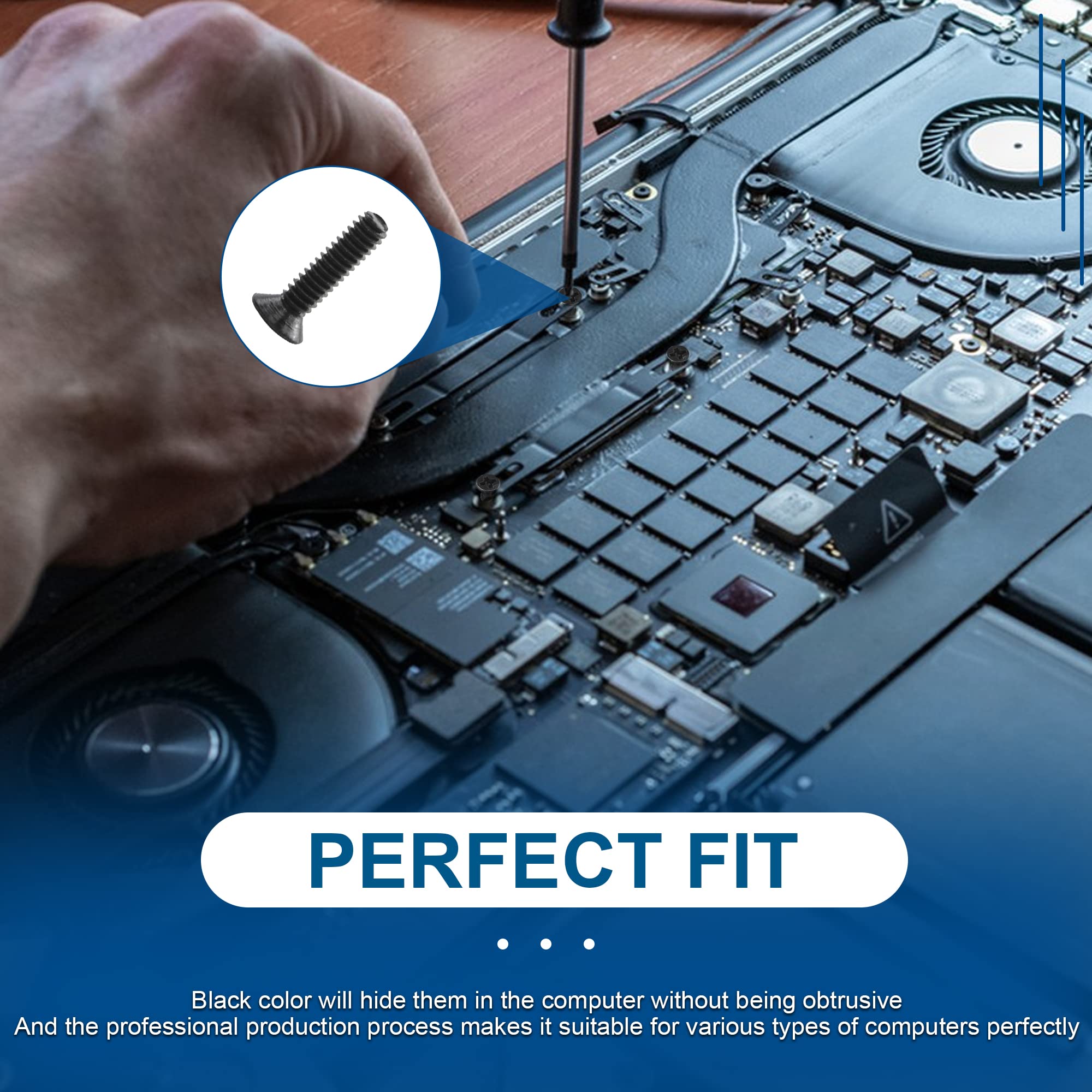 Nindejin Laptop Computer Screw Kit, M2 M2.5 M3 Countersunk Flat Head Phillips Mini Screws Set, Replacement Screw Electronic Repa