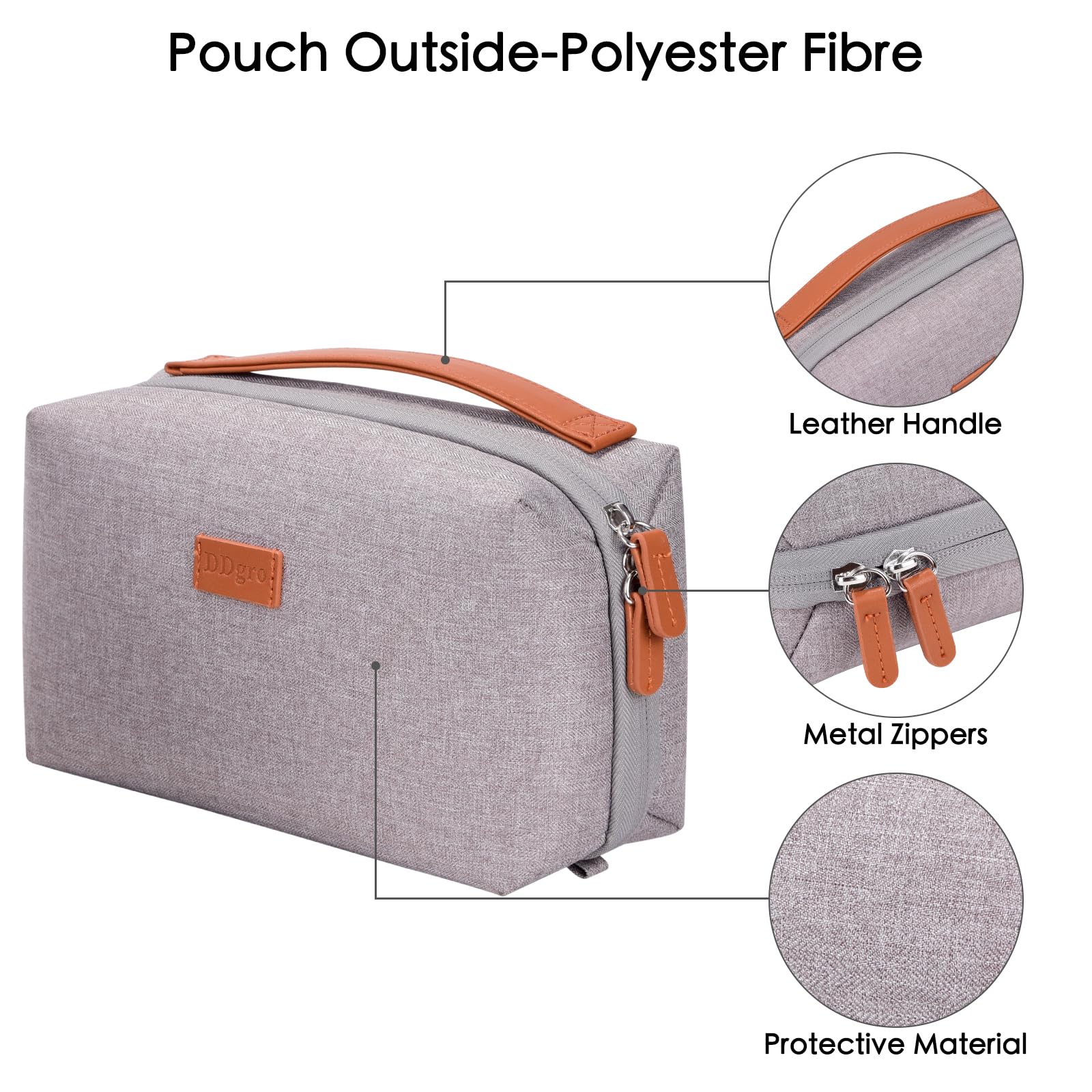 Ddgro Electronics Organizer Travel Pouch   Perfect Accessory Bag For Electronics, Macbook Charger & Cords, Cables, Hard Drive (L