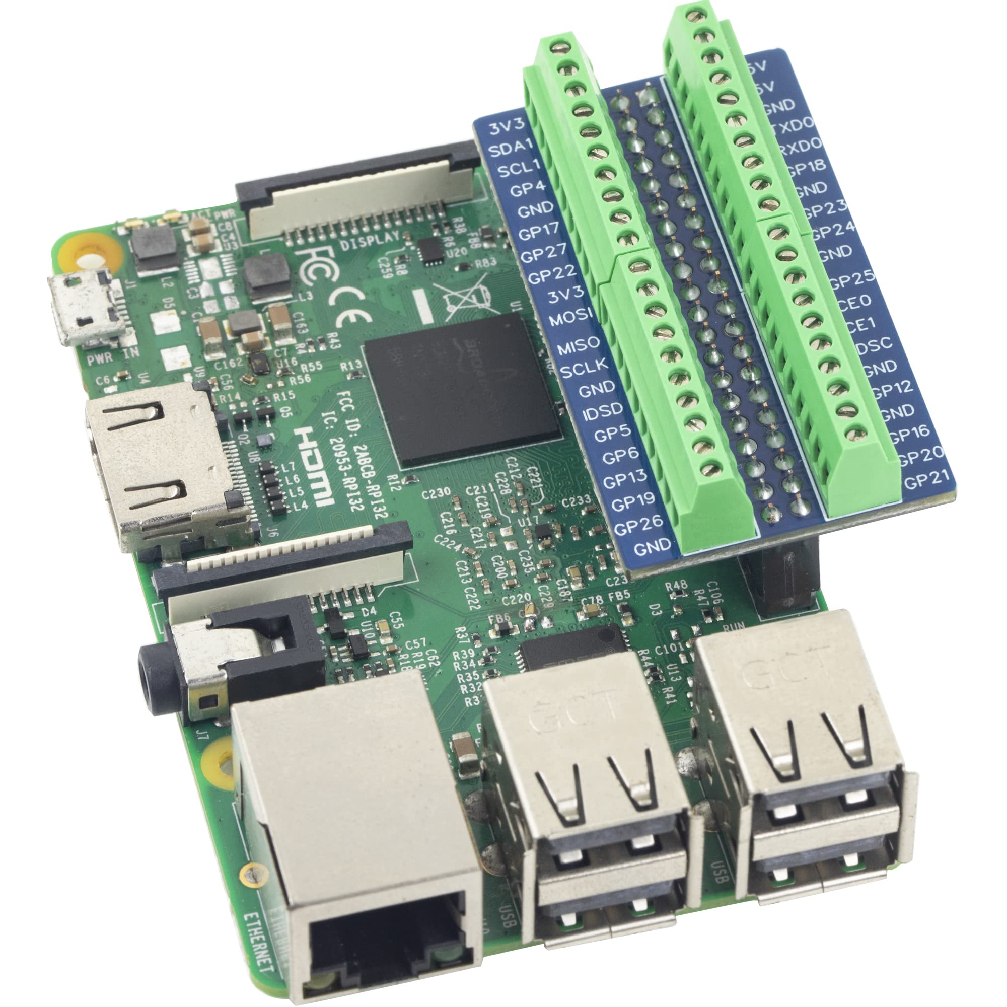 For Rpi Pi Io Gpio Terminal Blocks Breakout Board 40Pin 2.54Mm / 0.1'' Mini Terminal Expansion Board For Raspberry Pi 5 4B 3B+ 3