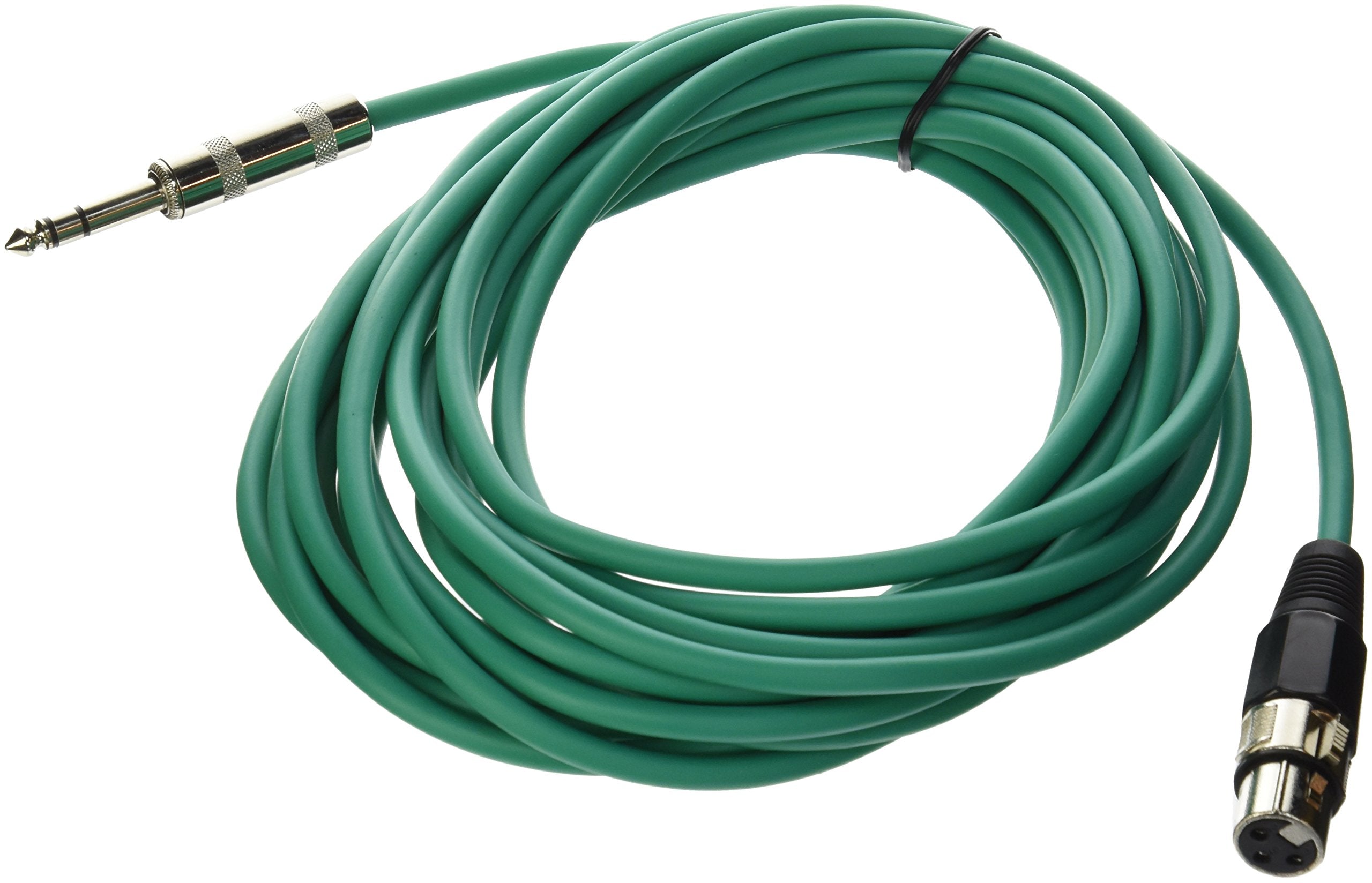 Seismic Audio - SATRXL-F25Green - 25 Foot Green XLR Female to 1/4 Inch TRS Patch Cable Snake Cords - Balanced