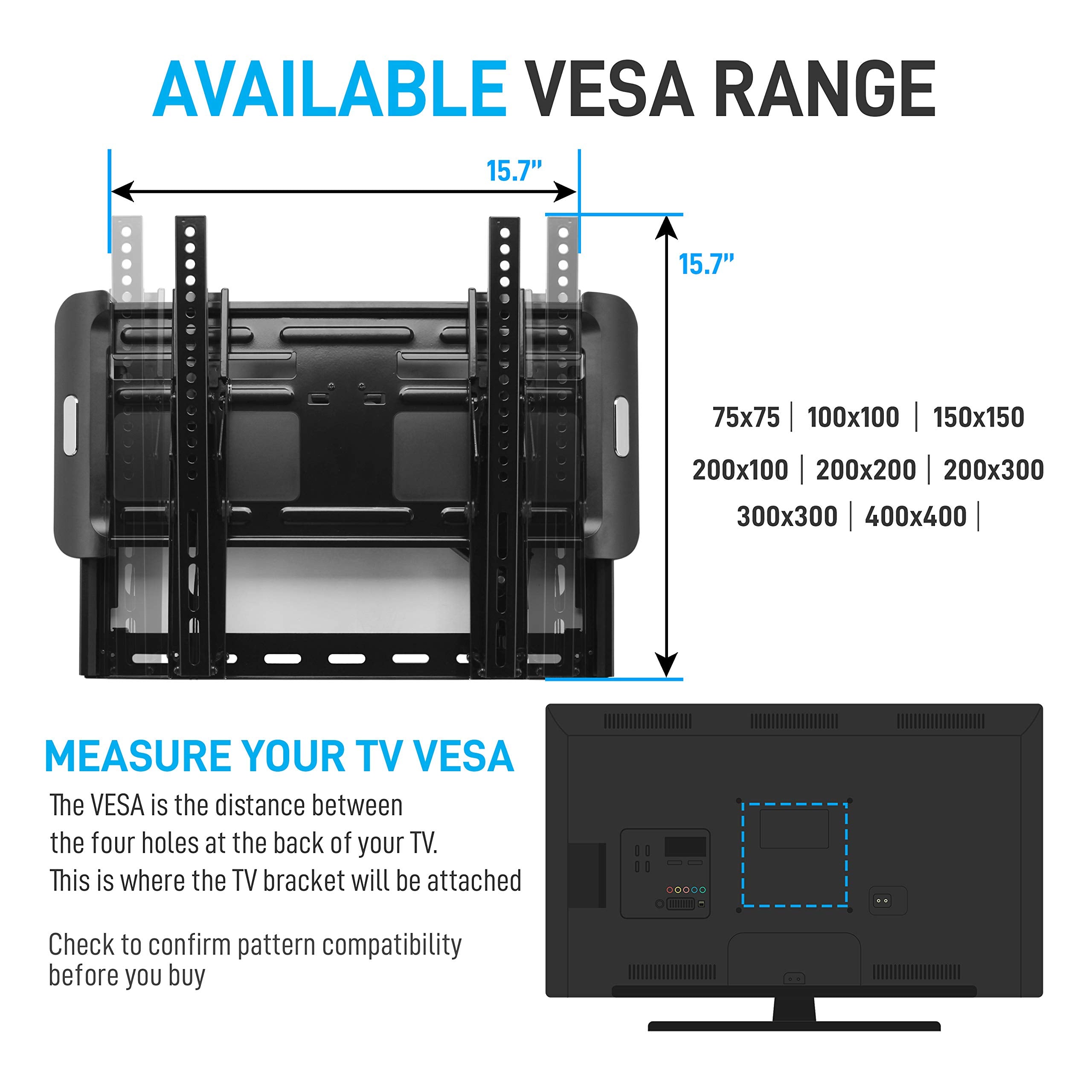 Pyle Home Universal Adjustable Tv Wall Mount Slim Quick Install Vesa Mounting Bracket For Tv Monitor,Mounts 32 To 47 Inch Hdtv,L