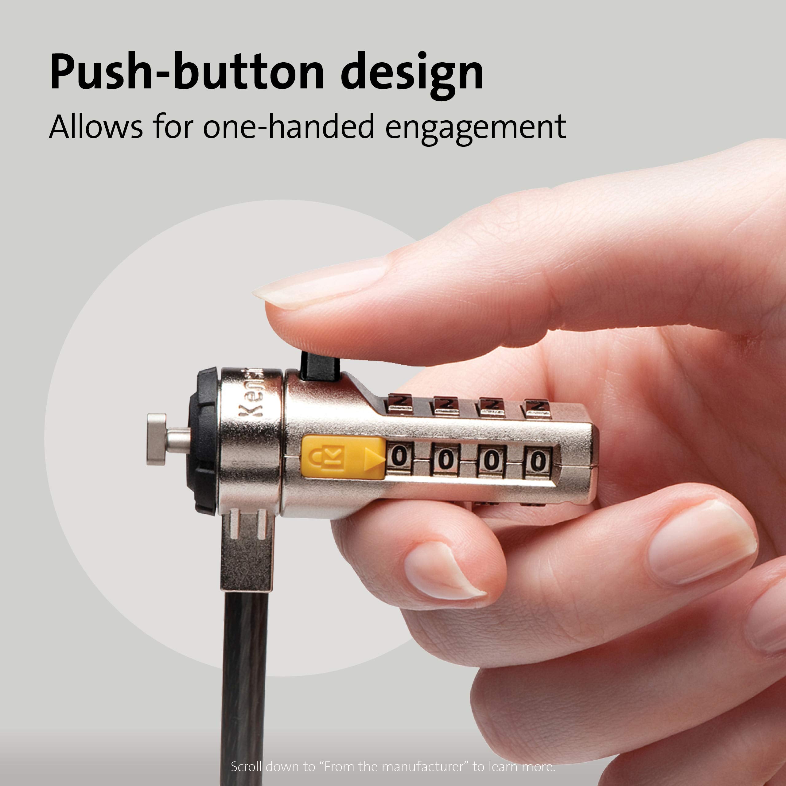 Kensington Combination Ultra Cable Lock For Laptops And Other Devices (K64675Us),Silver