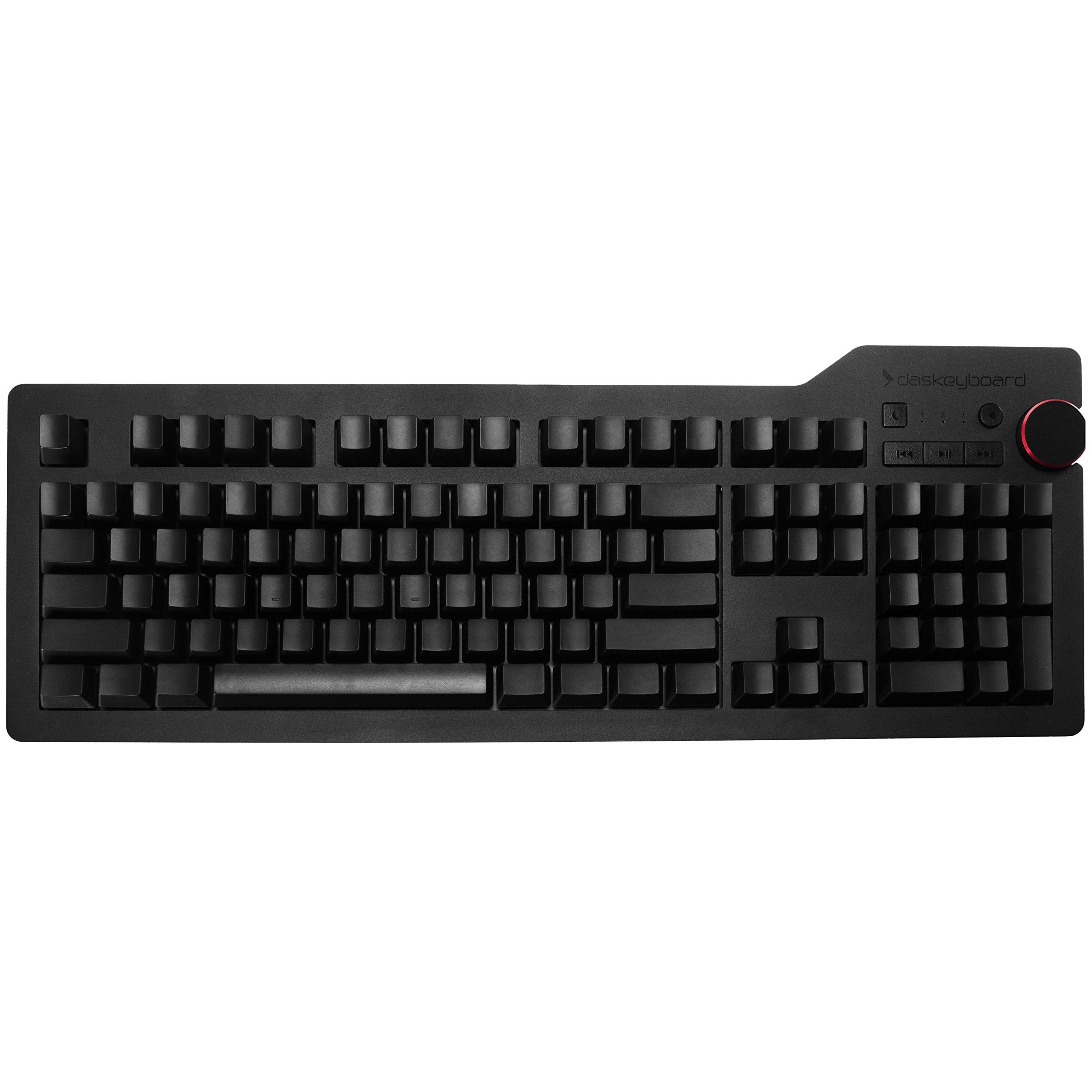 Das Keyboard 4 Ultimate Blank Wired Mechanical Keyboard, Cherry Mx Brown Mechanical Switches, 2 Port Usb 3.0 Hub, Volume Knob, Aluminum Top (104 Keys, Black)