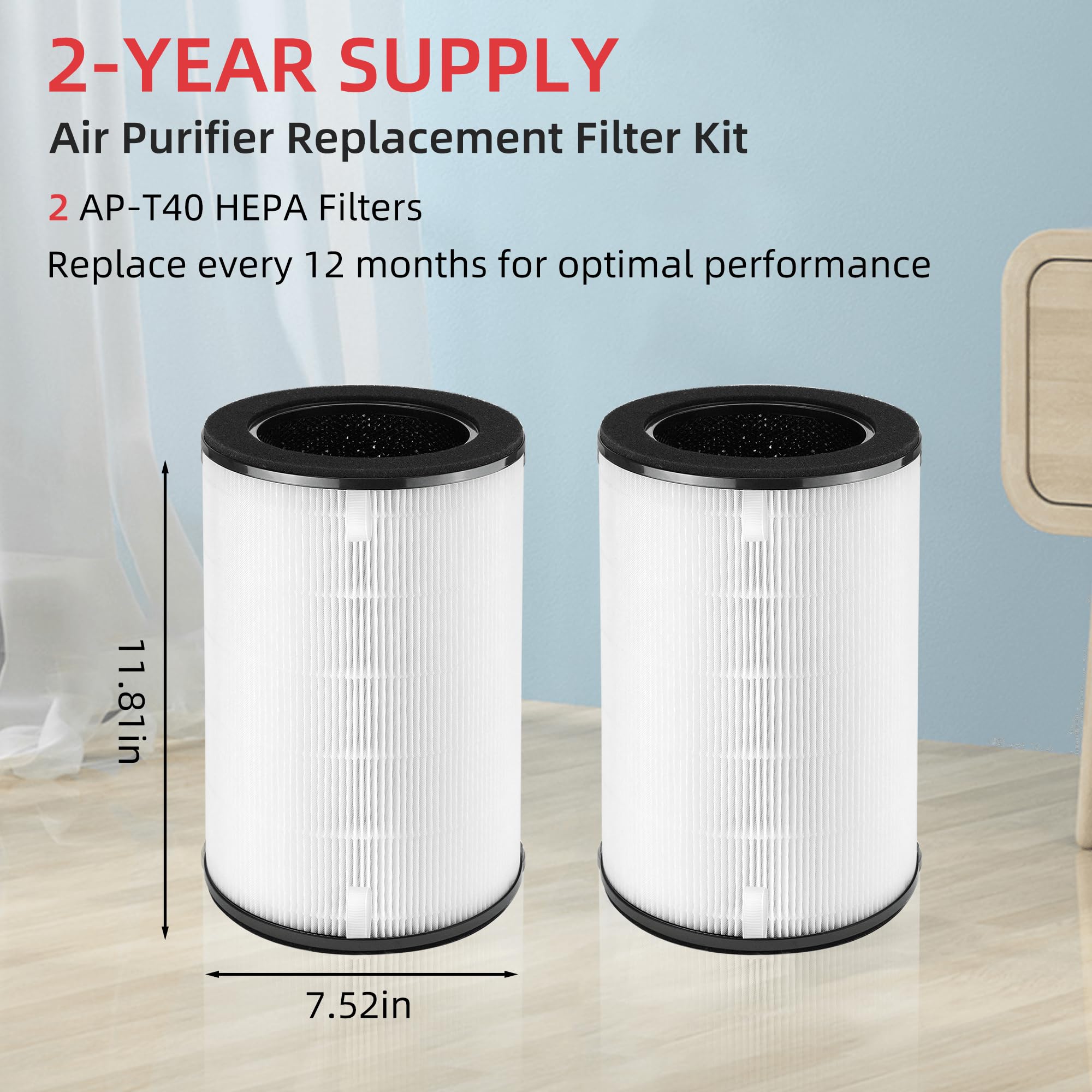 Ap T40Fl Ap T45 Replacement Filter For Homedics Total Clean 5 In 1 Air Purifier Replaces Ap T40, Ap T40Wt, Ap T45 Bk, Ap T45 Wt,