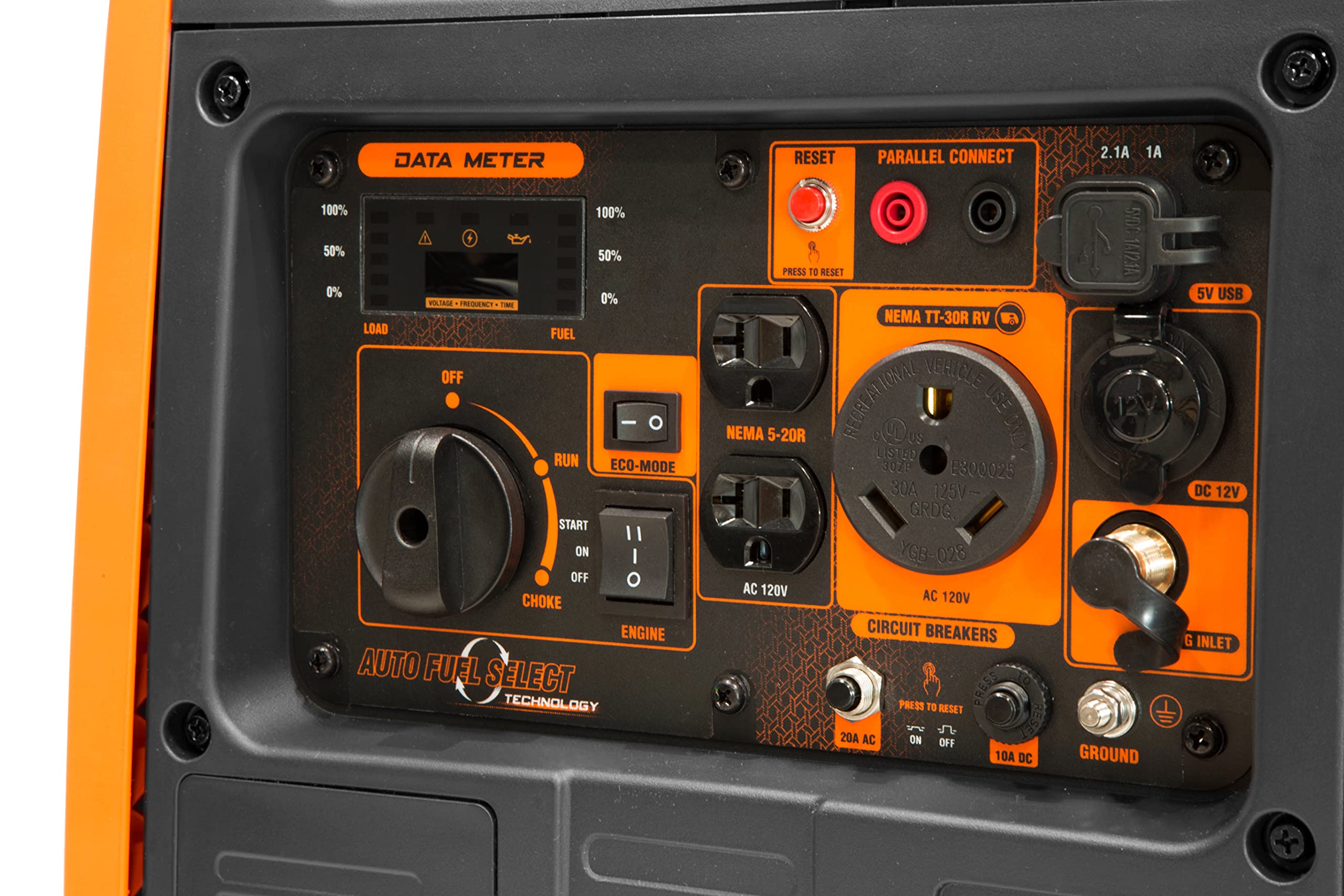 Wen Df451I Super Quiet 4500 Watt Electric Start Dual Fuel Rv Ready Portable Inverter Generator With Fuel Shut Off