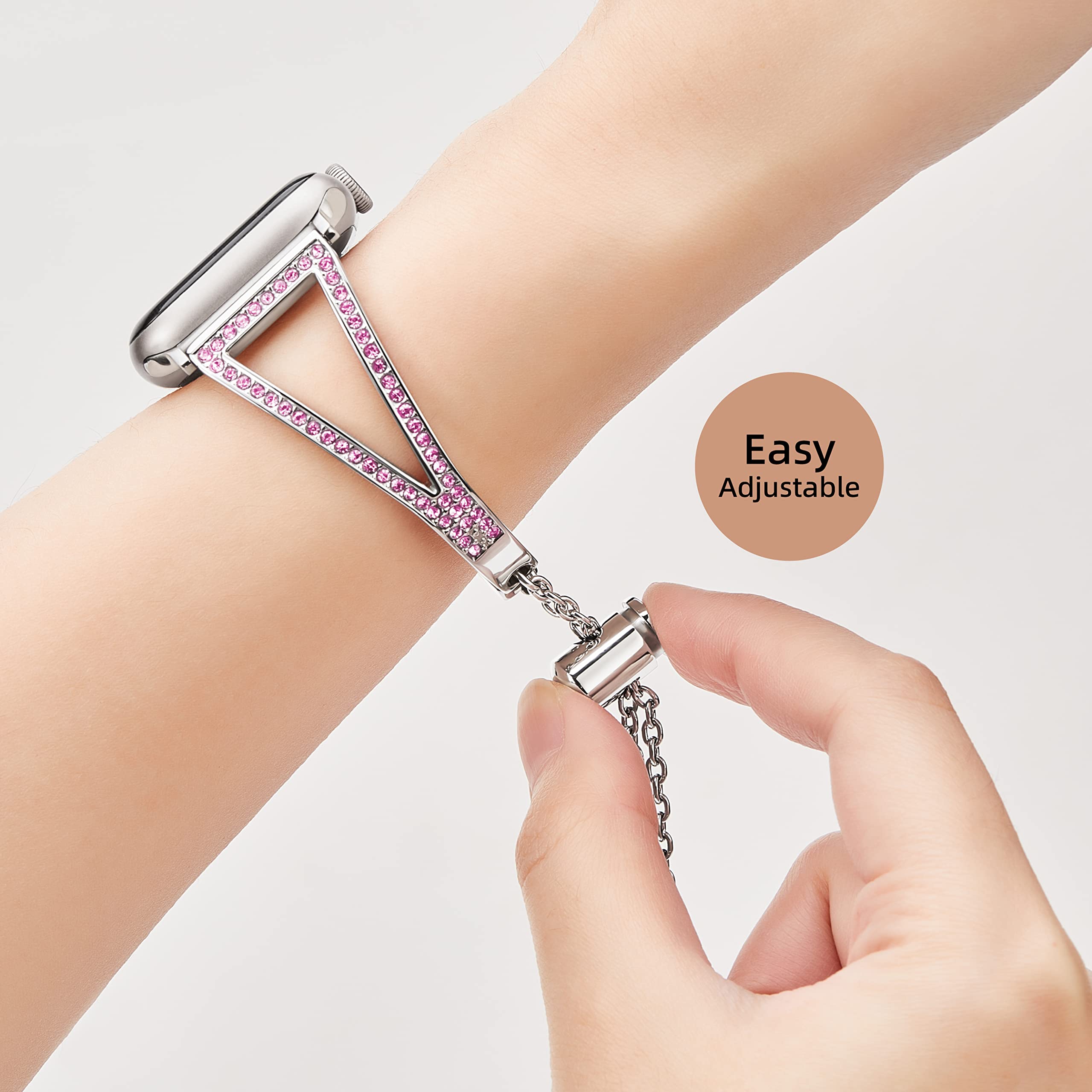 Missair Bling Bands Compatible With Apple Watch Bands 42Mm 44Mm 45Mm, Women Dressy Versatile Shiny Diamond Bracelet For Iwatch S