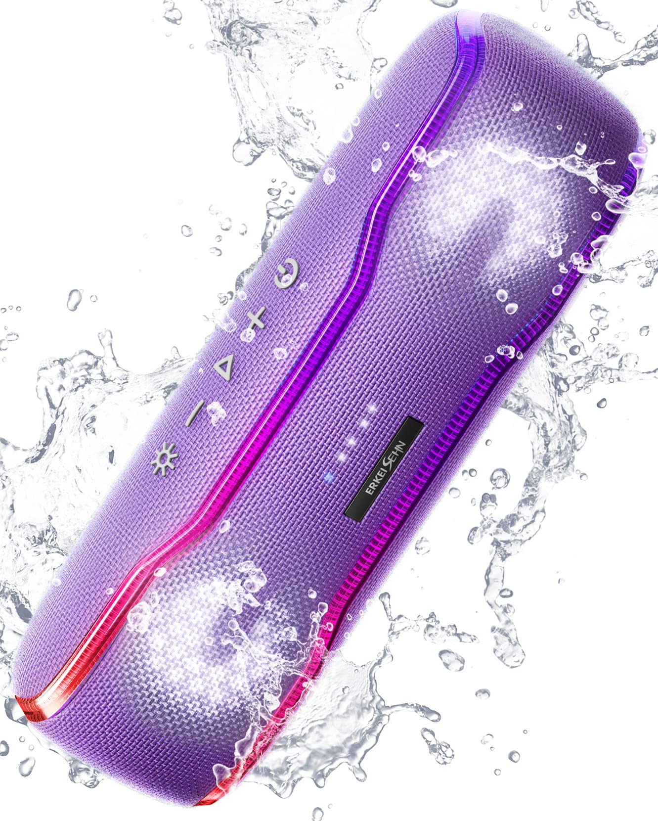 Erkeisehn Bluetooth Speaker, Ipx7 Waterproof Wireless Speakers With Colorful Flashing Lights, 25W Stereo Sound With 24H Playtime, 100Ft Bluetooth Range, Home Outdoor Party, Tws Pairing For Teen Gifts
