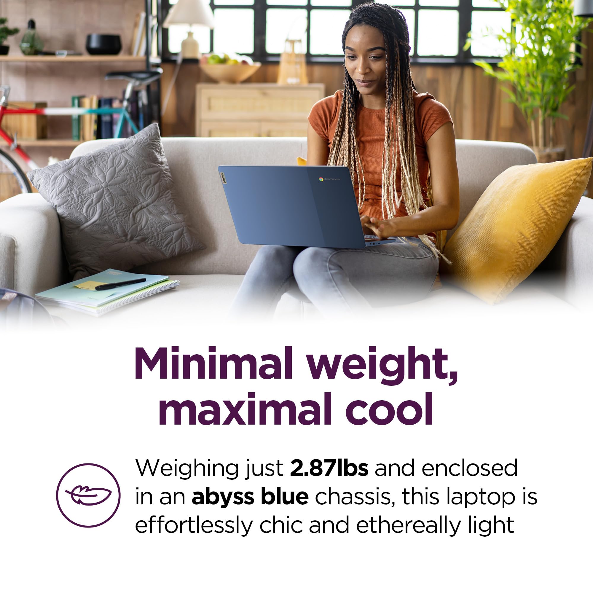 Lenovo Ideapad Slim 3 Chromebook - 2024 - Lightweight Laptop - Waves Maxxaudio Speakers - 14 Hd Display - Hd 720P Camera - 4Gb M