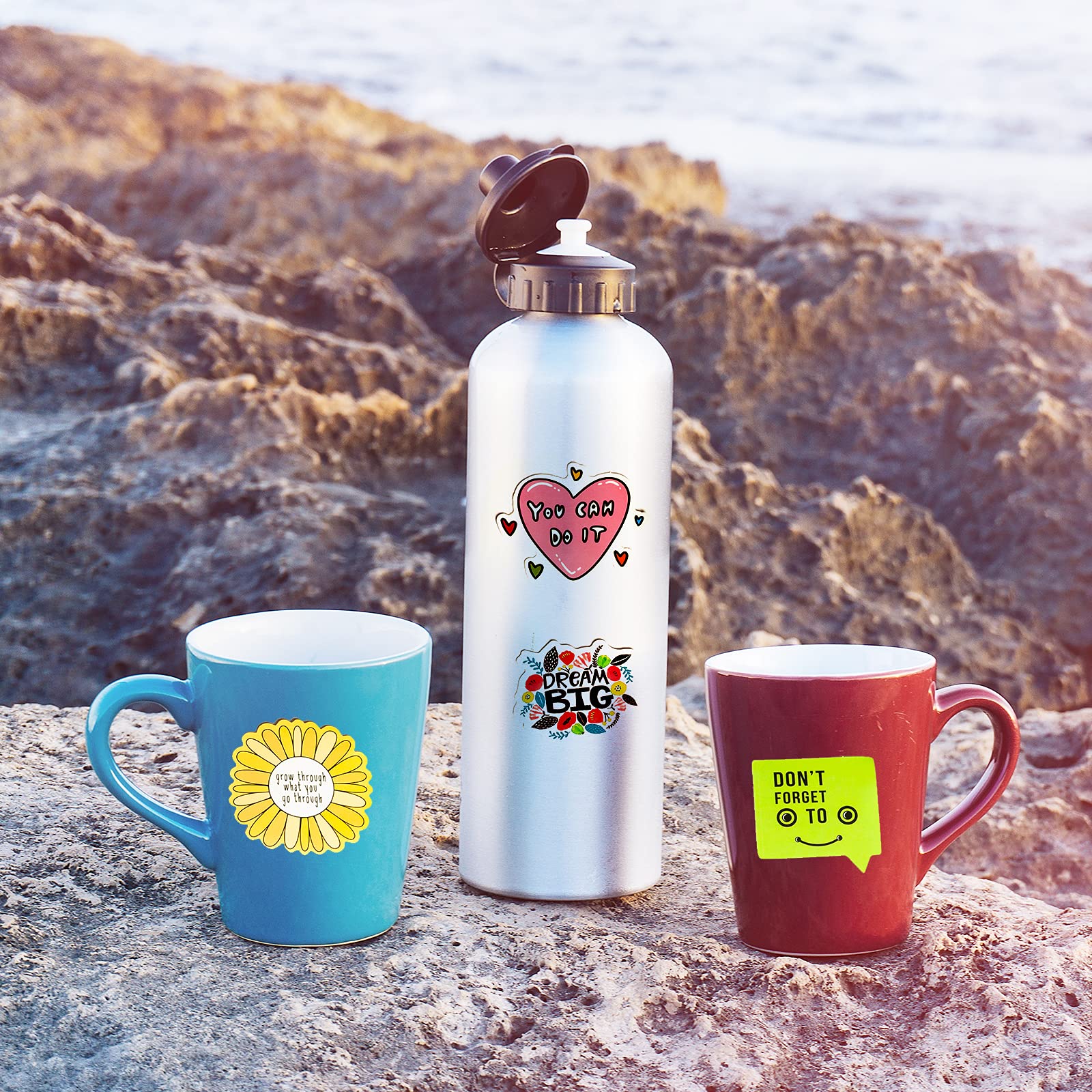 200Pcs Positive Motivational Words Stickers For Adults, Inspirational Quote Stickers For Teens Kids Teachers Employees, Water Bo