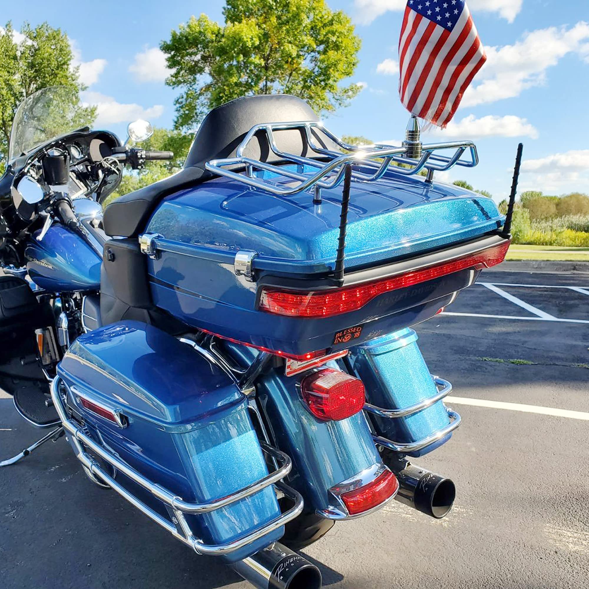 2 Pack 7 Inch Spiral Antenna For Harley Davidson Motorcycles 1989-2025 Touring Electra Road Street Glide Trike Ultra Classic Cvo