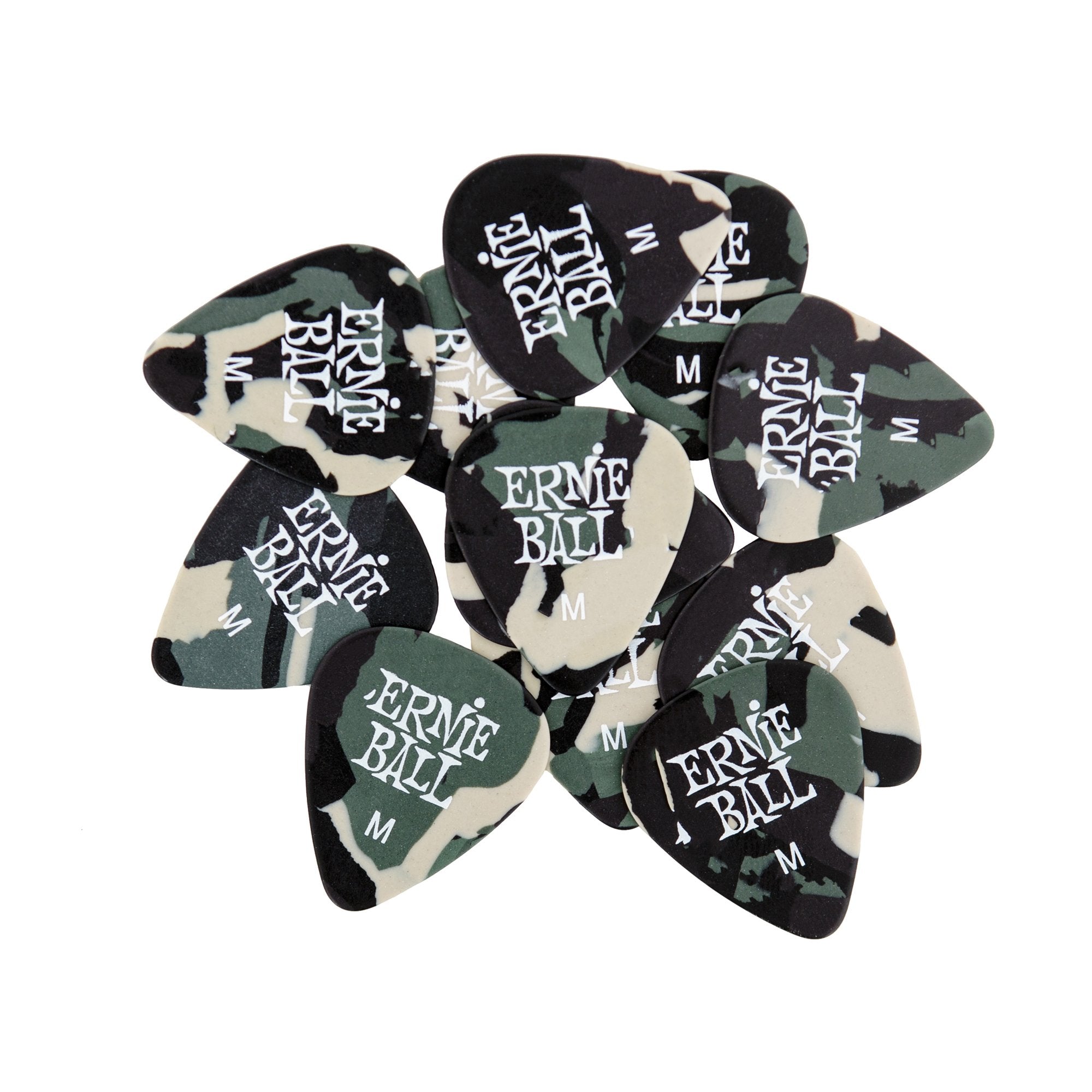 Ernie Ball Guitar Picks, Medium, Camouflage, 12 Pack (P09222)
