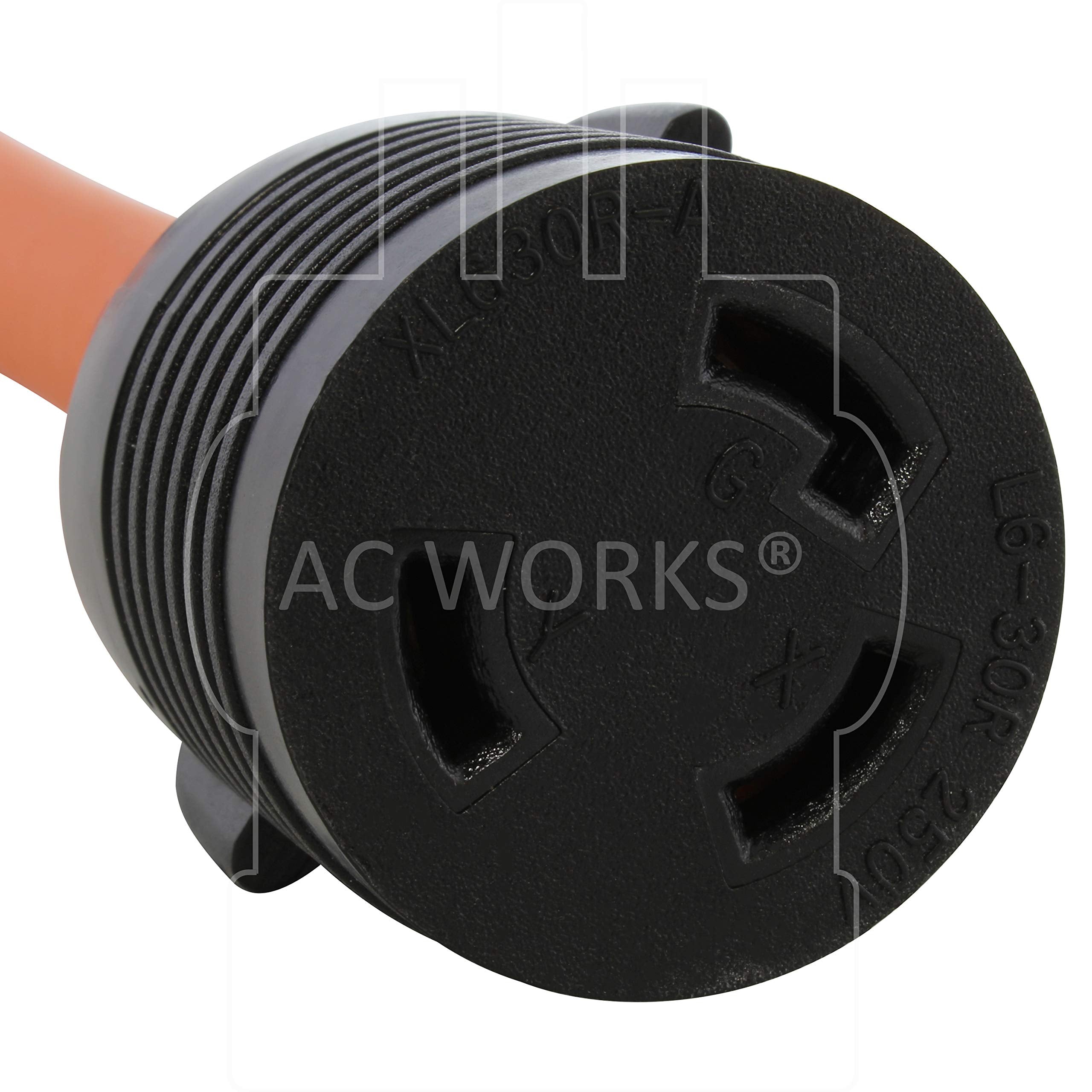 Ac Works 4 Prong 30Amp 125/250Volt Nema L14 30P Locking Plug To L6 30R 30Amp 250Volt Locking Female Connector (Flexible)