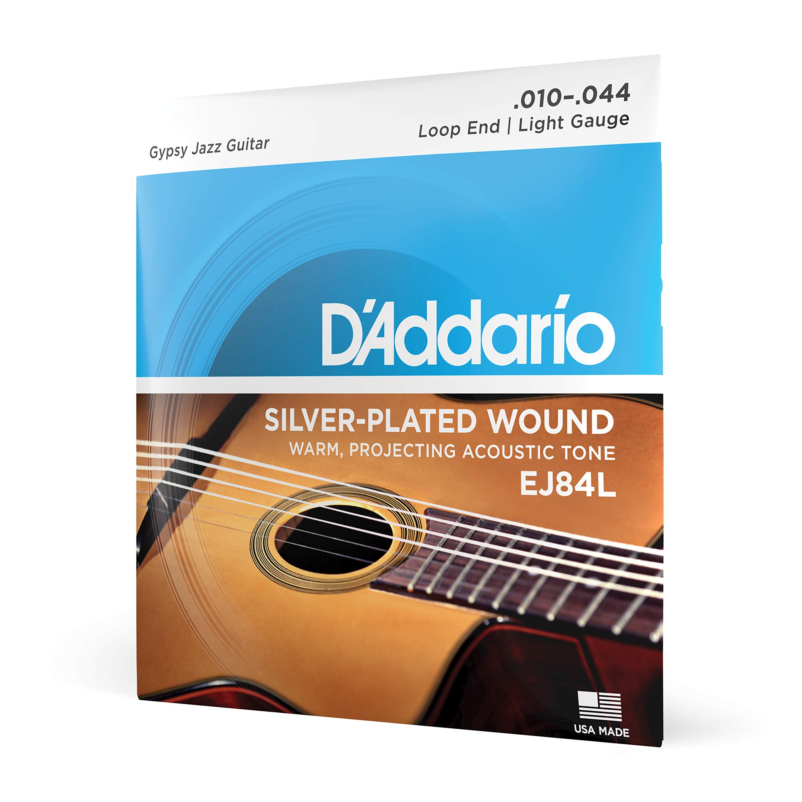 DAddario Gypsy Jazz Acoustic Guitar Strings - EJ84L - Loop End - Light, 10-44