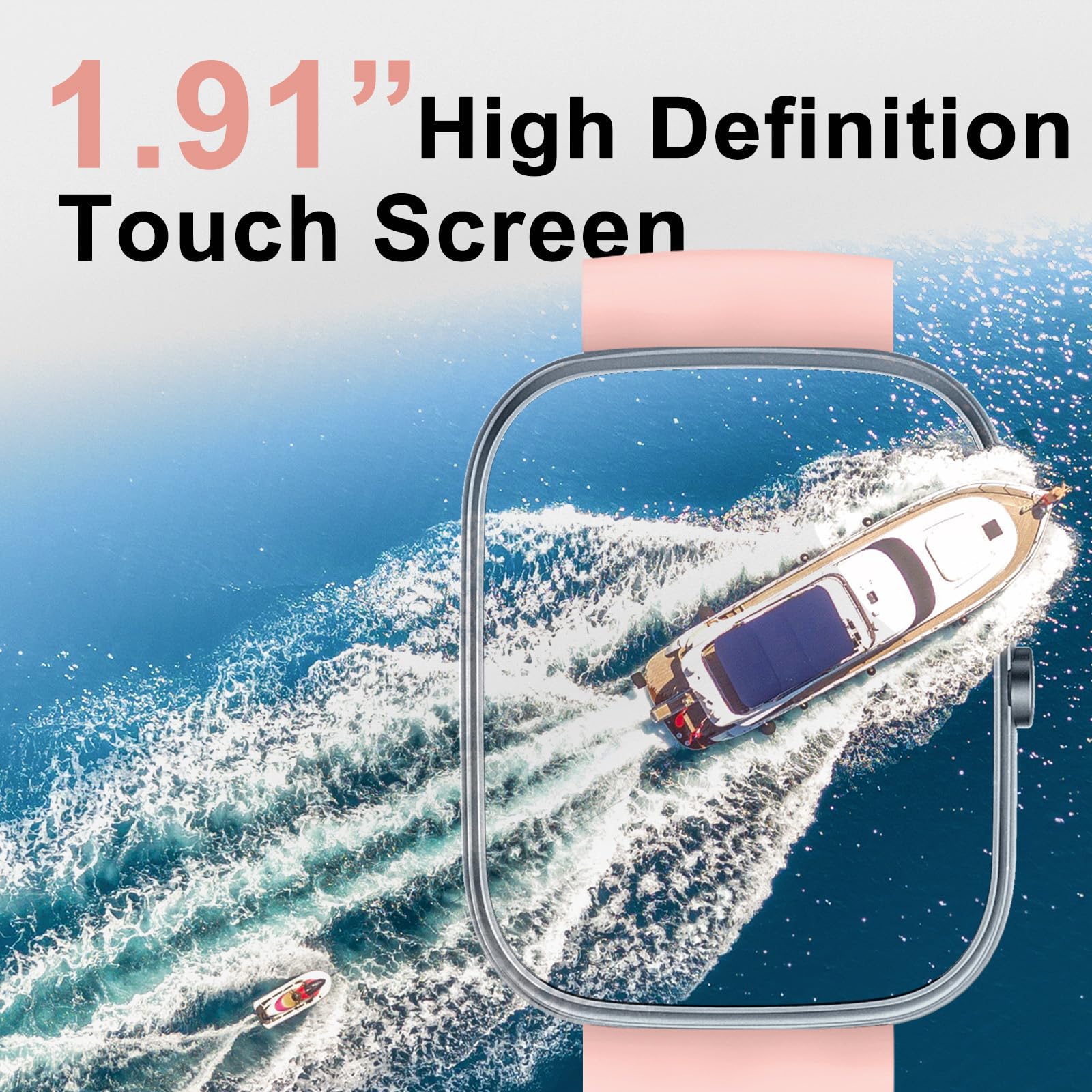 Smart Watch, 1.91 '' Smartwatch For Women Men(Answer/Make Call), Fitness Tracker With 100+ Sport Modes, Ip68 Waterproof, Heart R