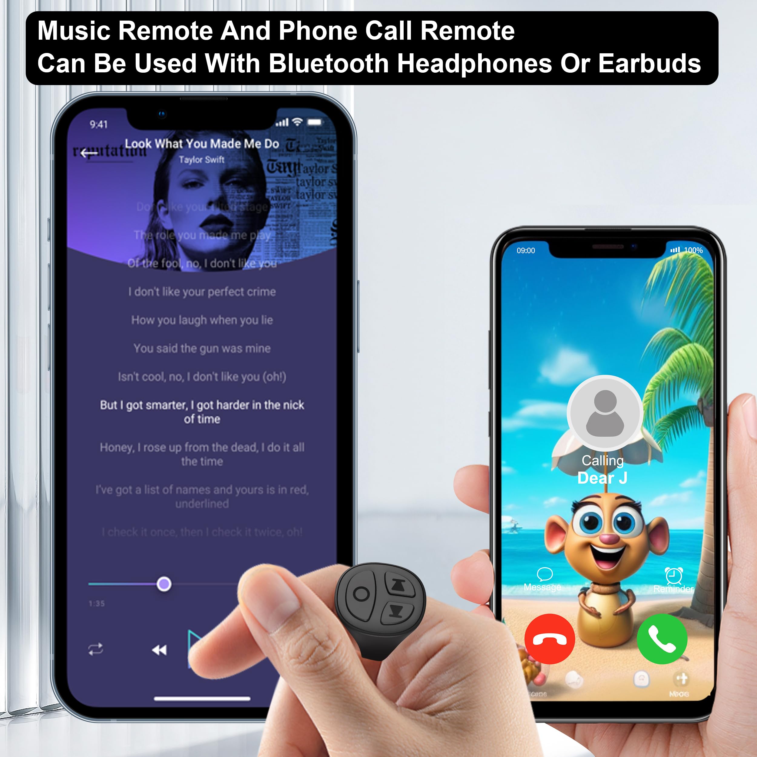 Sofamiri Tiktok Scrolling Ring, Auto Clicker For Lives, Wireless Remote Control Selfie Button For Iphone & Android Camera, Remot