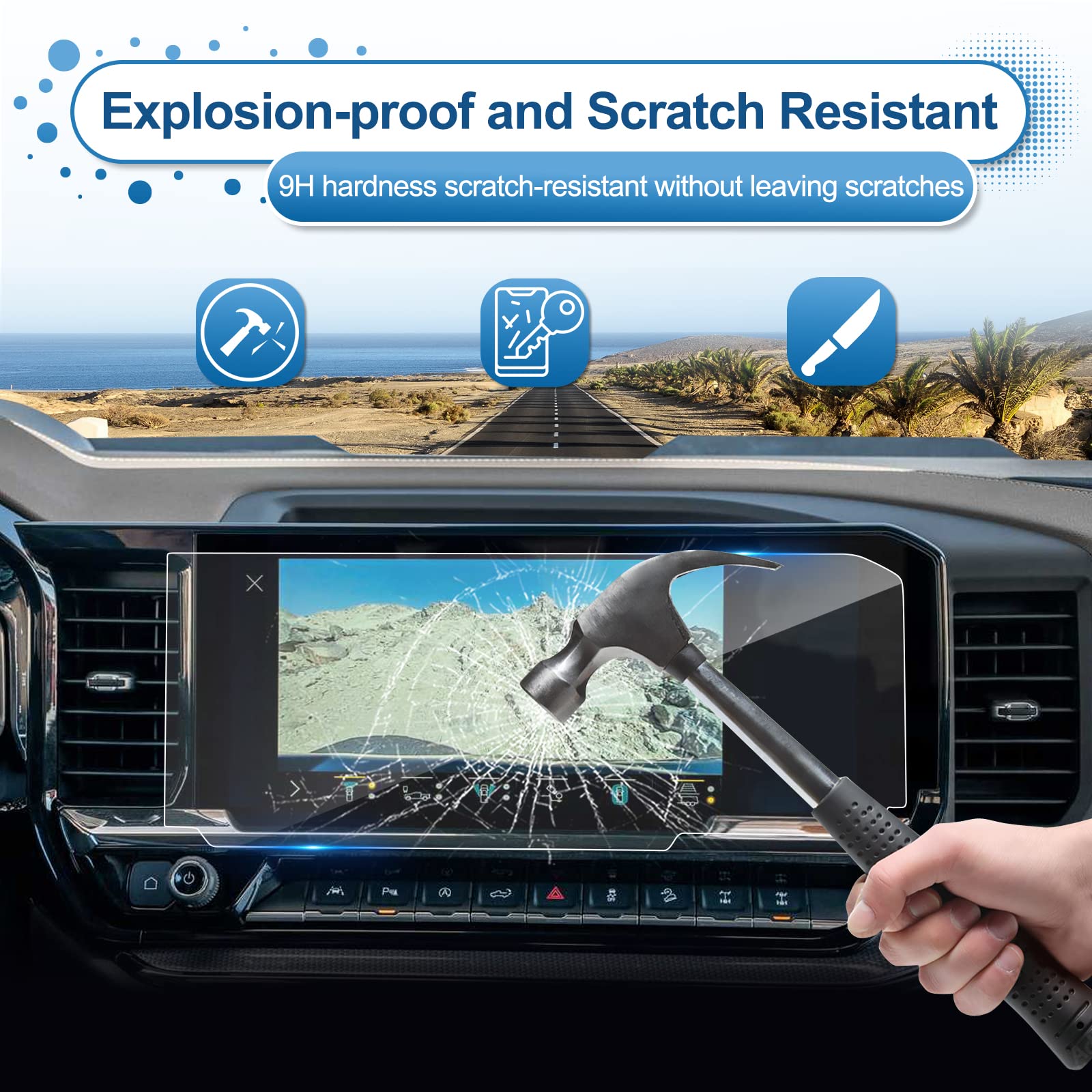 Coleya 2022 2025 Silverado 1500/2500Hd/3500Hd Screen Protector For Chevrolet Silverado (Lt/Rst/Zr2/Ltz/Lt Trail Boss/High Countr