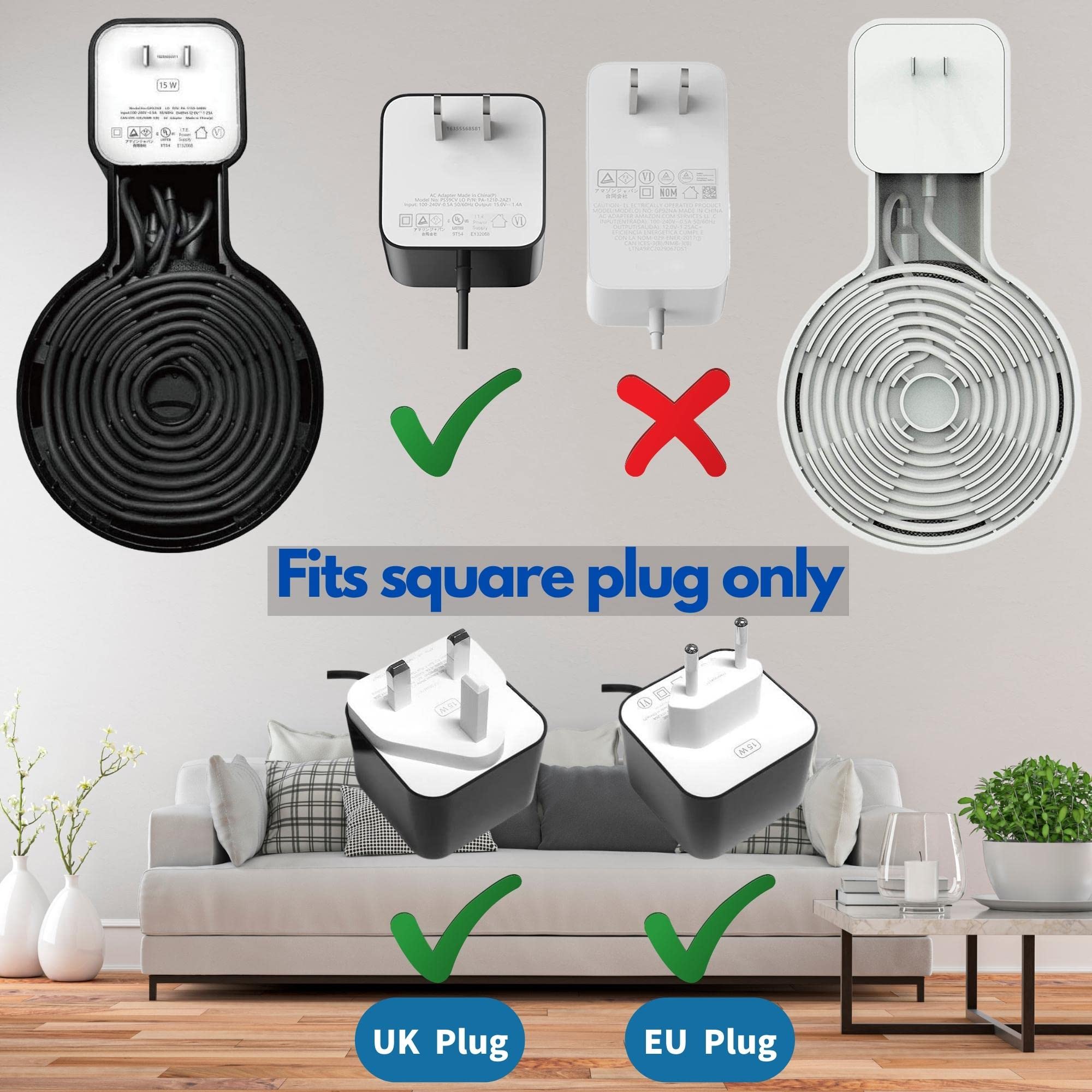 Sintron Outlet Wall Mount Holder For Echo Dot 3Rd, Smart Home Outlet Wall Mount Holder Stand For Echo Dot 3Rd Generation, Smart