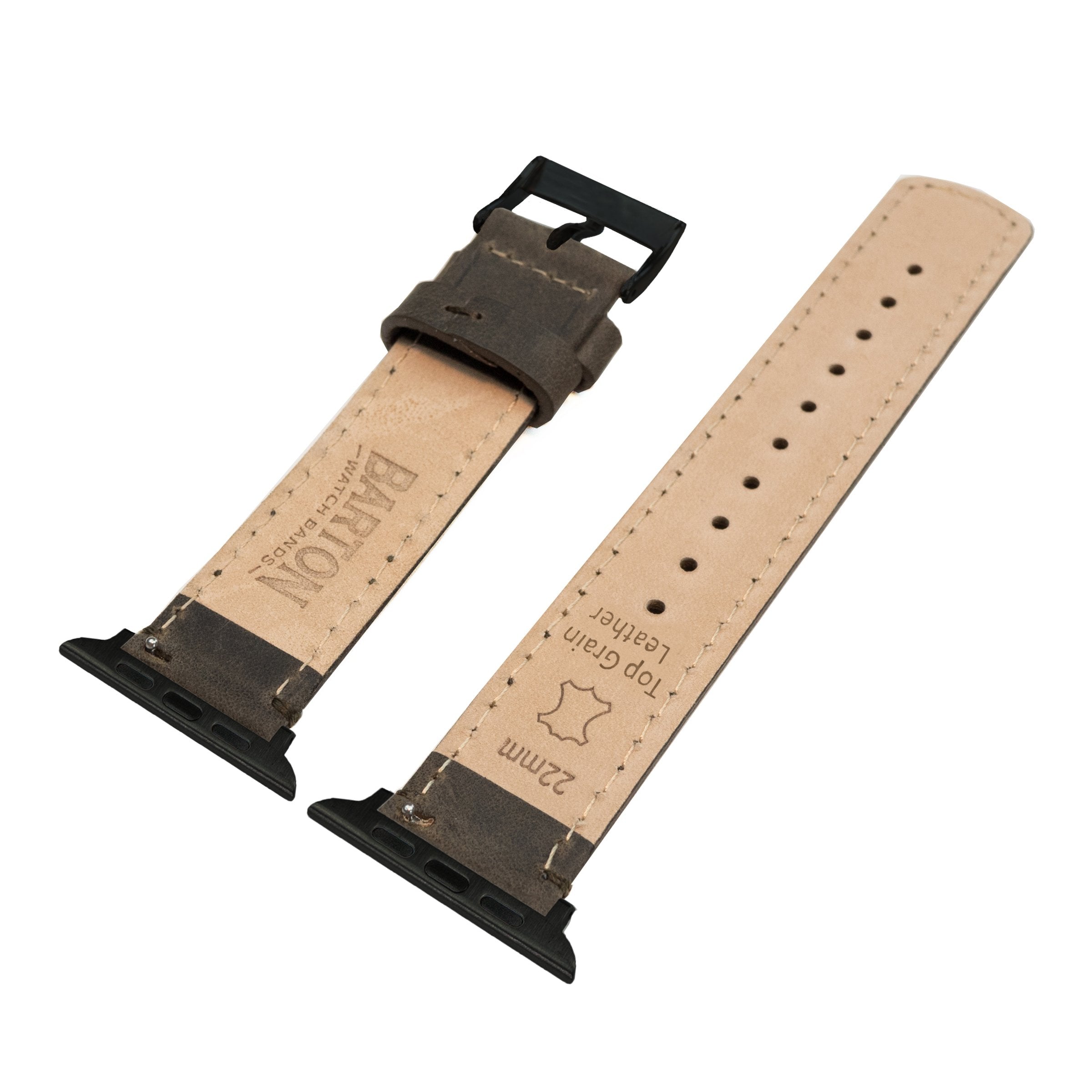 Barton Watch Bands 42Mm/44Mm/45Mm/49Mm Espresso Brown   Top Grain Leather Watch Bands Compatible With All Apple Watch Models   B
