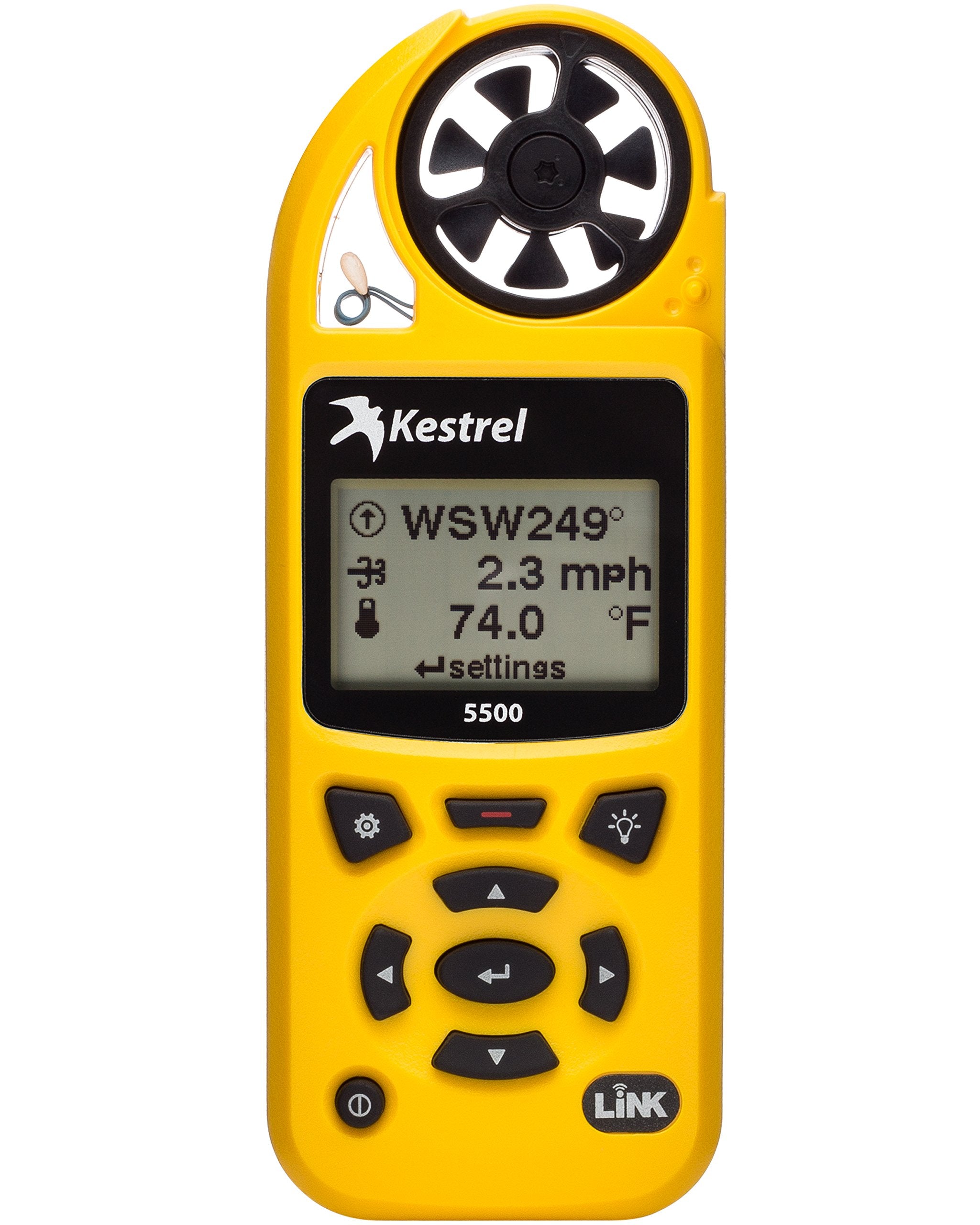 Kestrel 5500 Pocket Weather Meter With Link And Vane Mount, Yellow